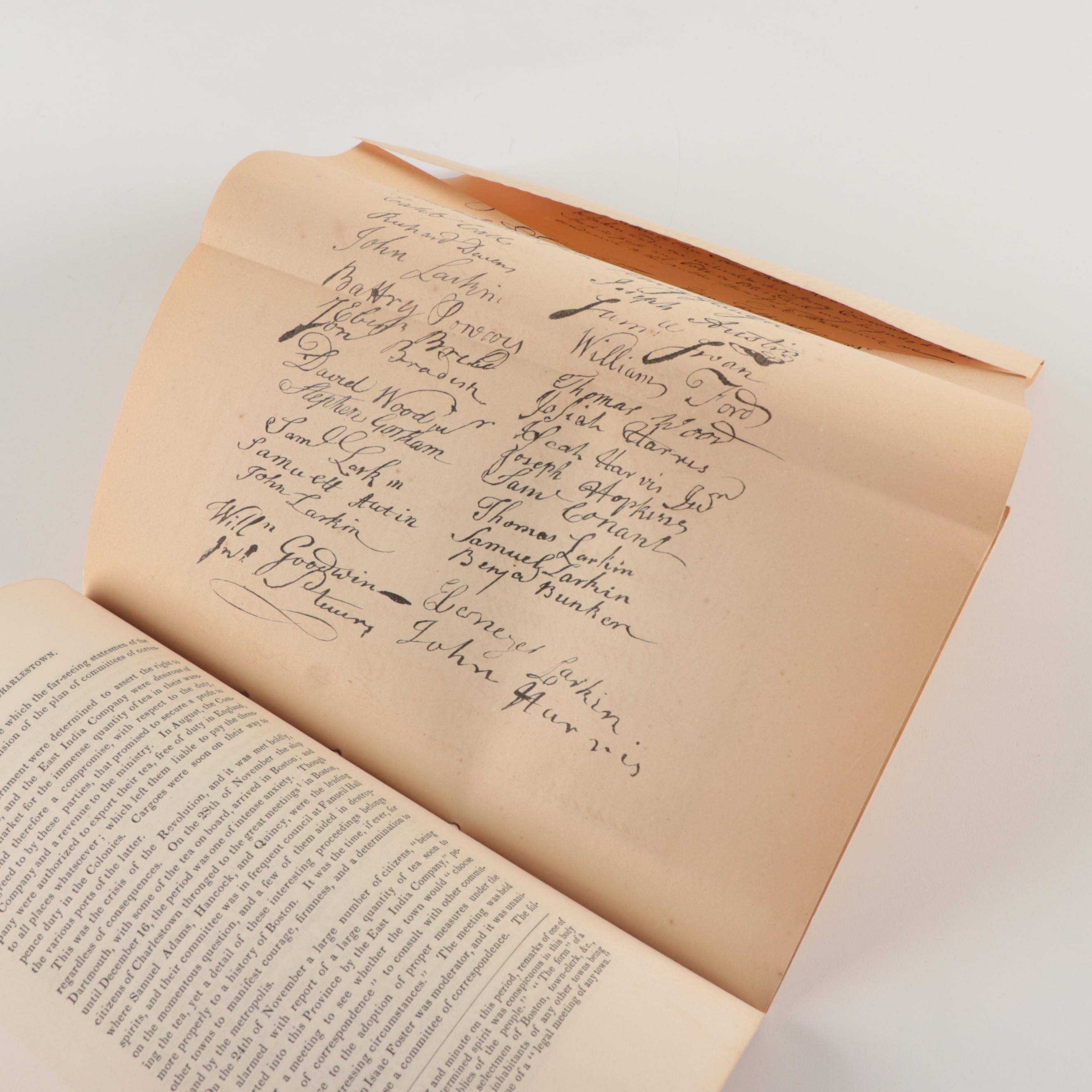 Richard Frothingham's "The History of Charlestown, Massachusetts" First Editions