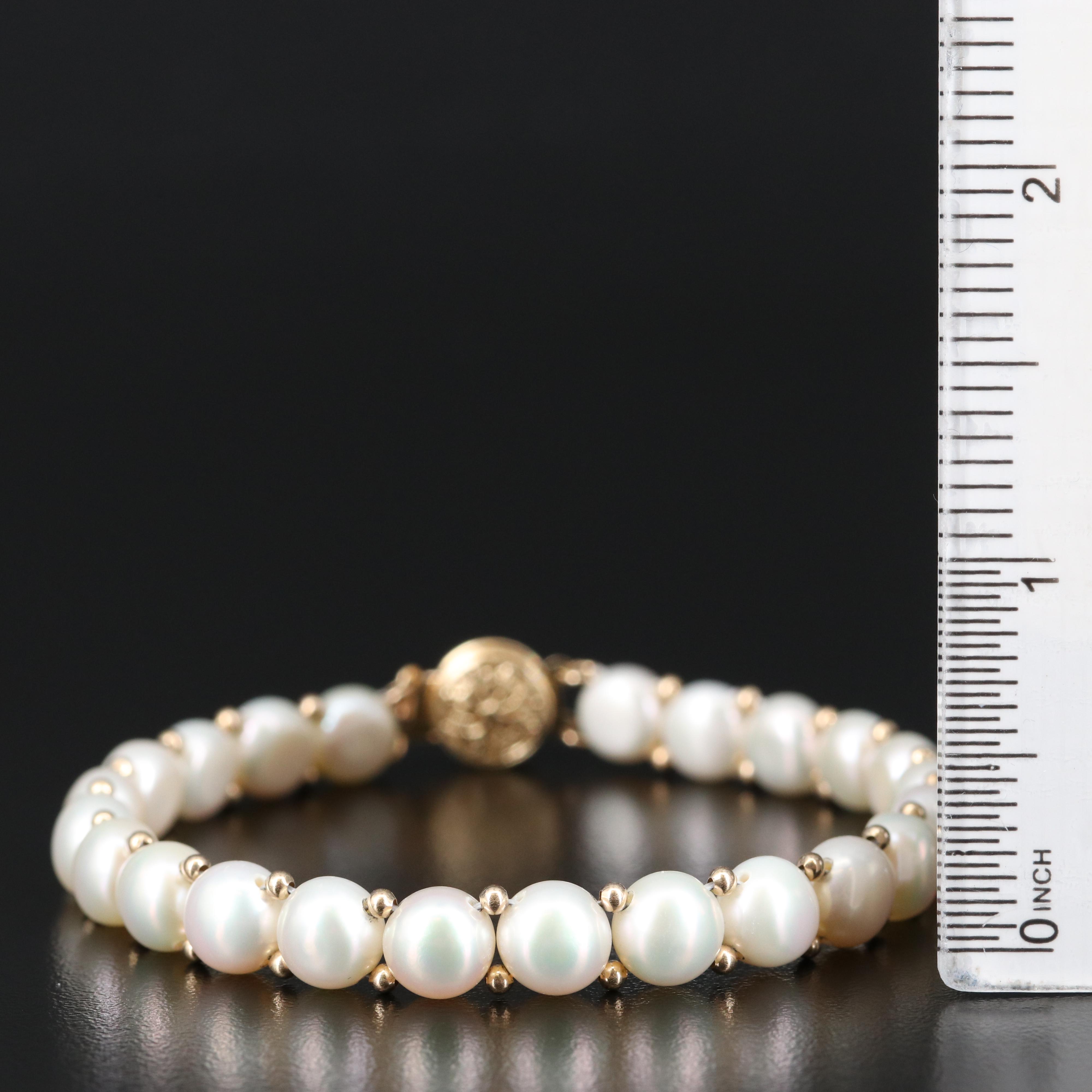 14K Pearl Bracelet and Earring Set
