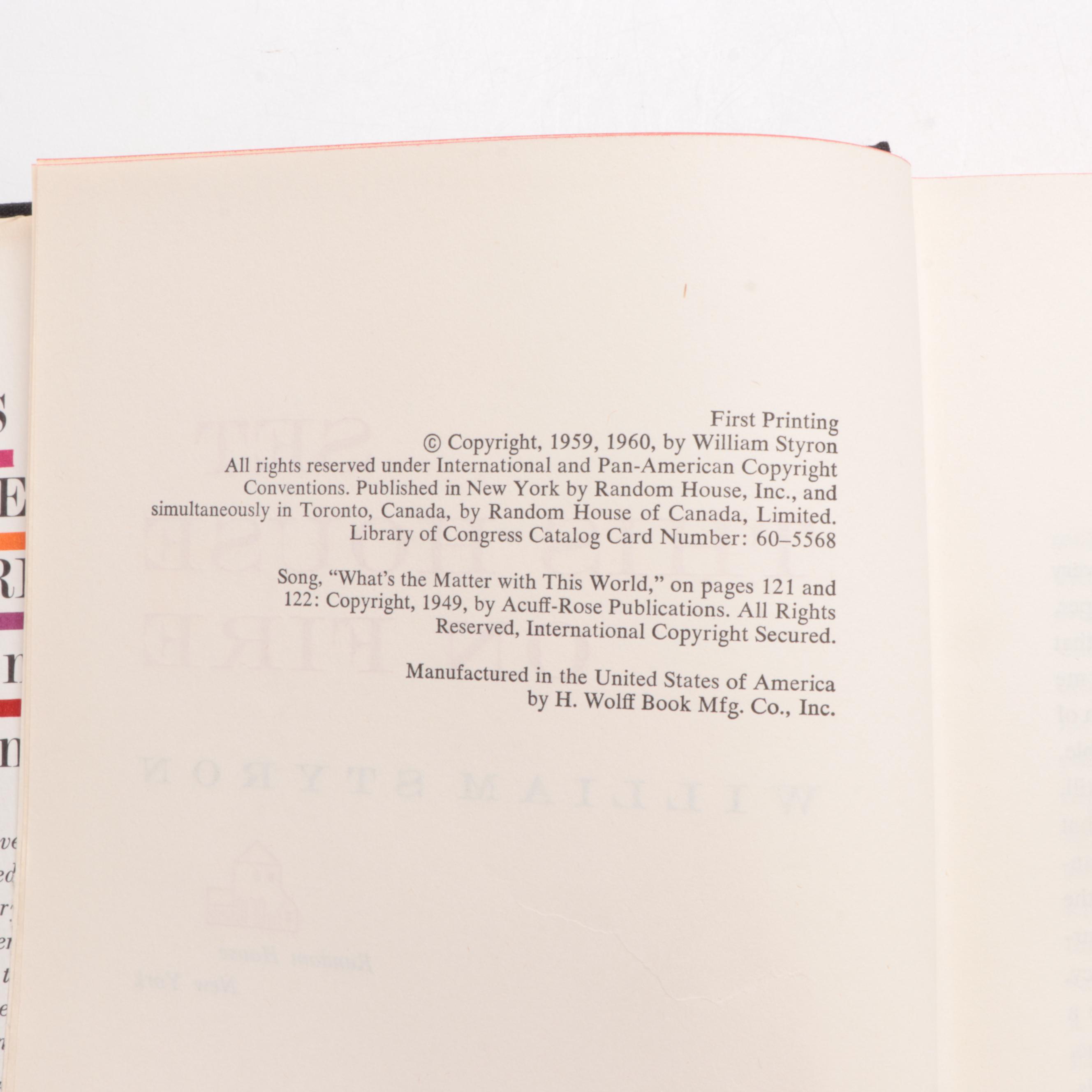 First Printing William Styron Novels Including "The Confessions of Nat Turner"