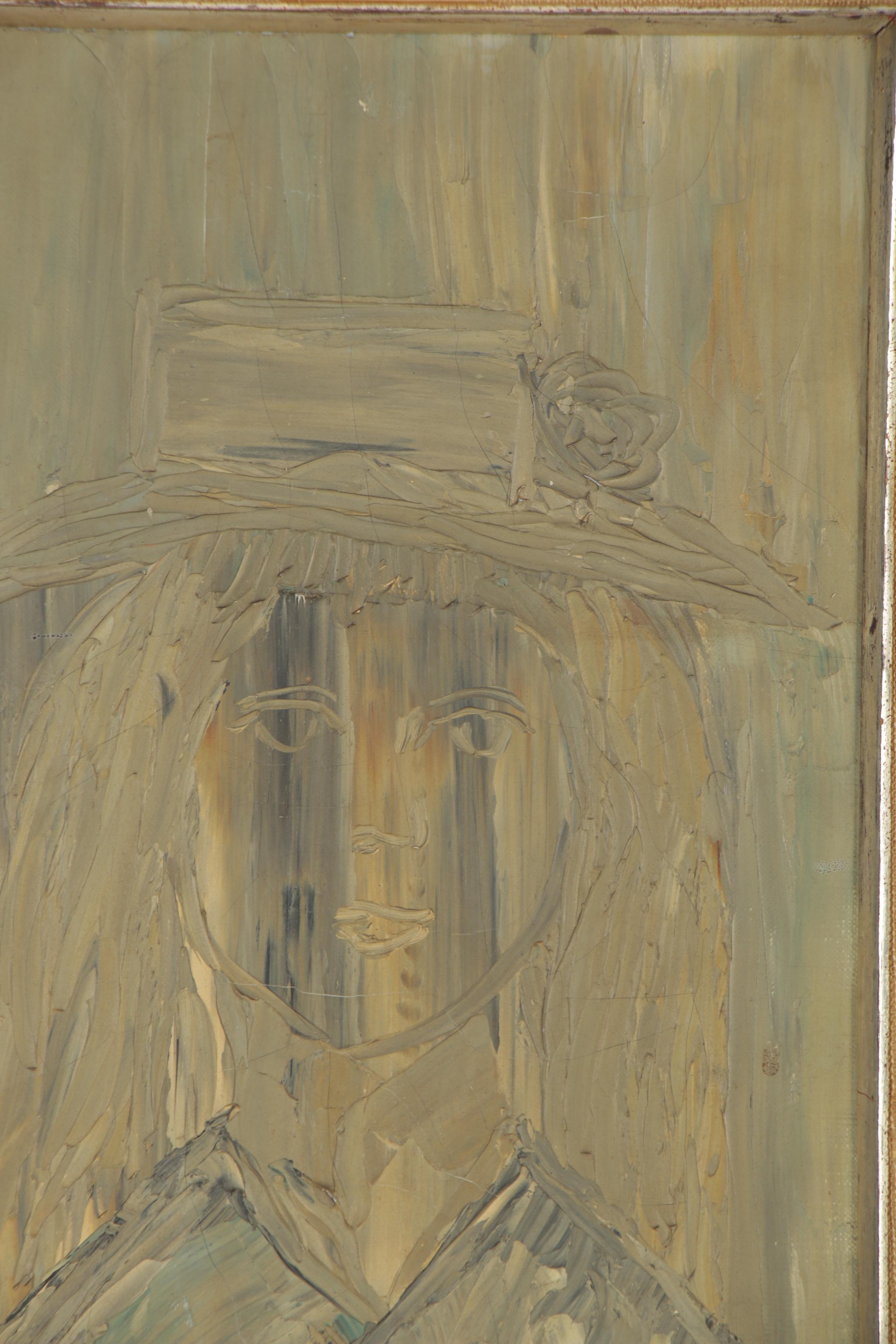 Verna Hull Expressionist Style Knife Oil Painting "Estelle," Mid-20th Century