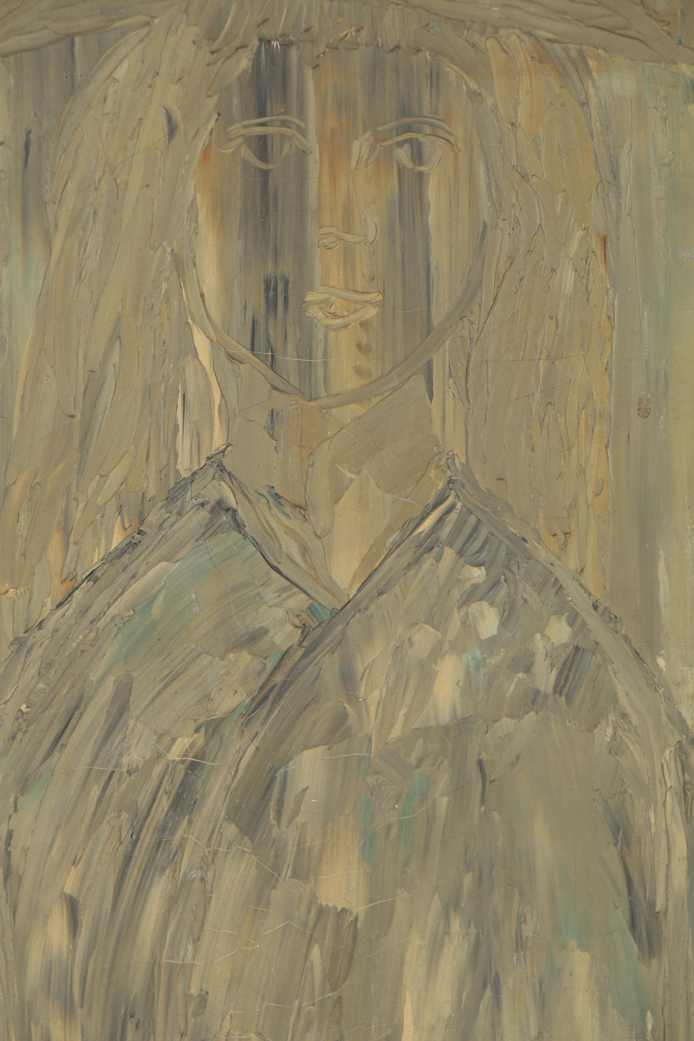 Verna Hull Expressionist Style Knife Oil Painting "Estelle," Mid-20th Century