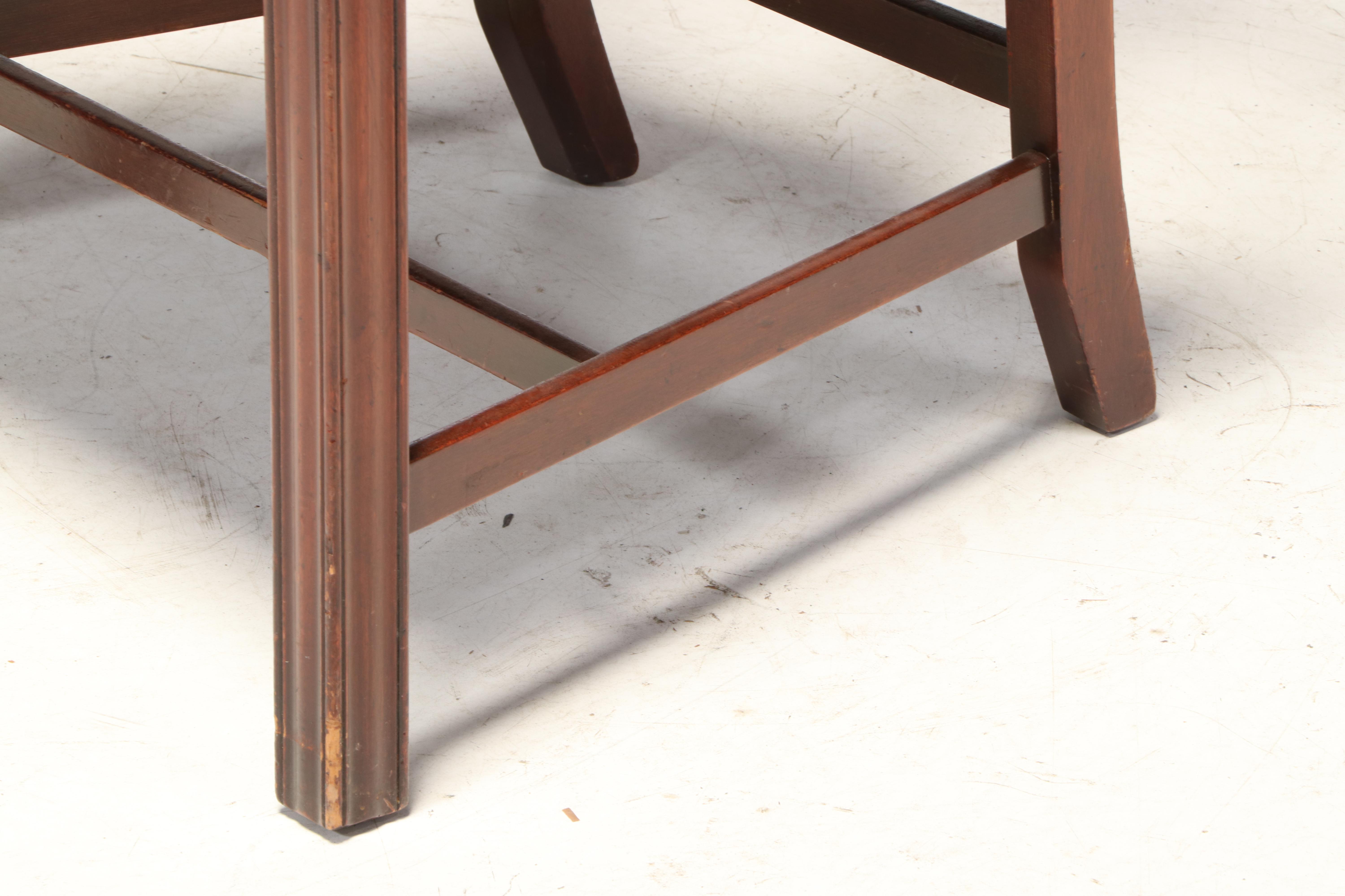 Baker Chippendale Style Mahogany Dining Table with Six Chairs, Mid-20th Century