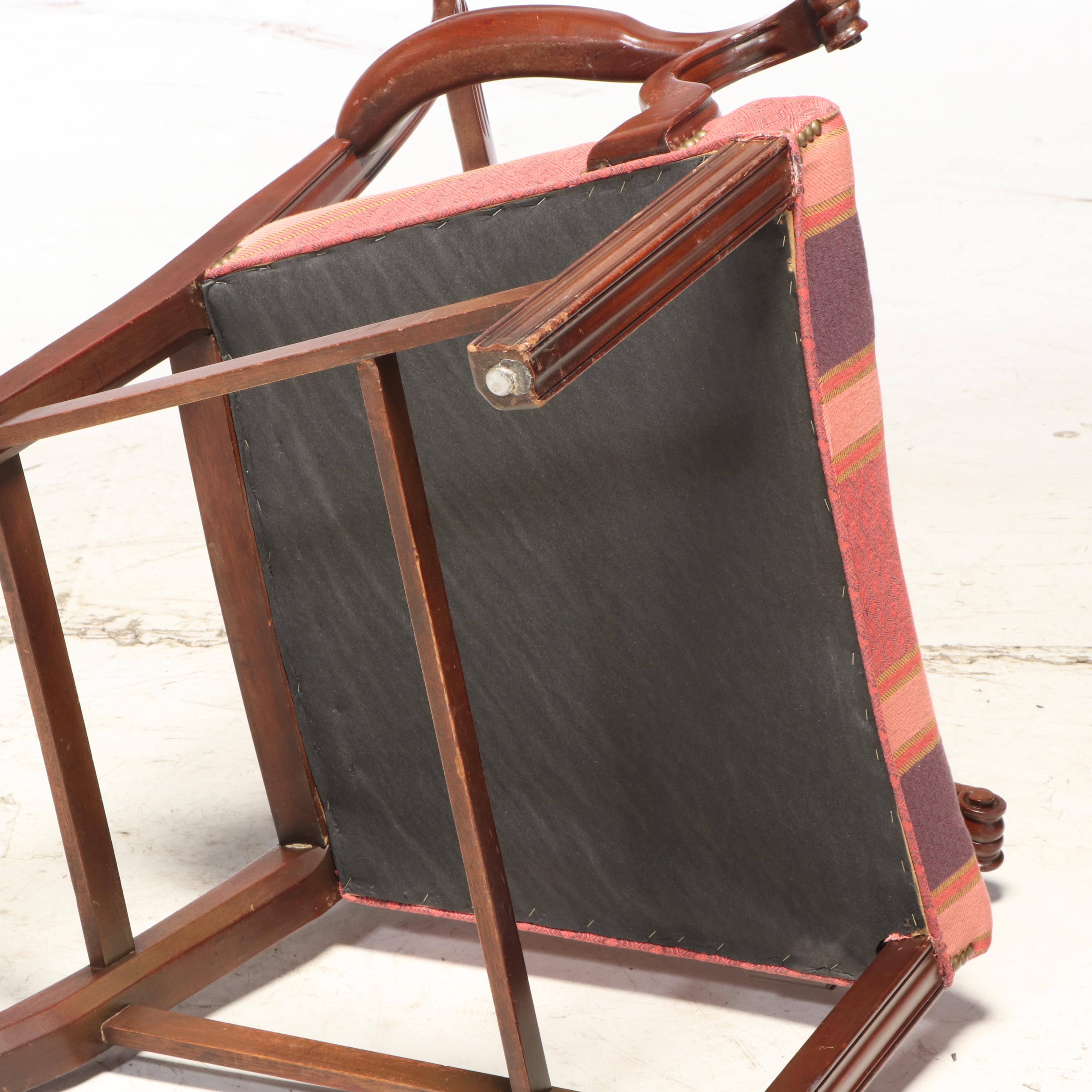 Baker Chippendale Style Mahogany Dining Table with Six Chairs, Mid-20th Century