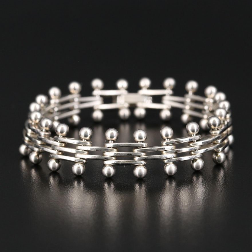 Sterling Silver Gate Link Bracelet