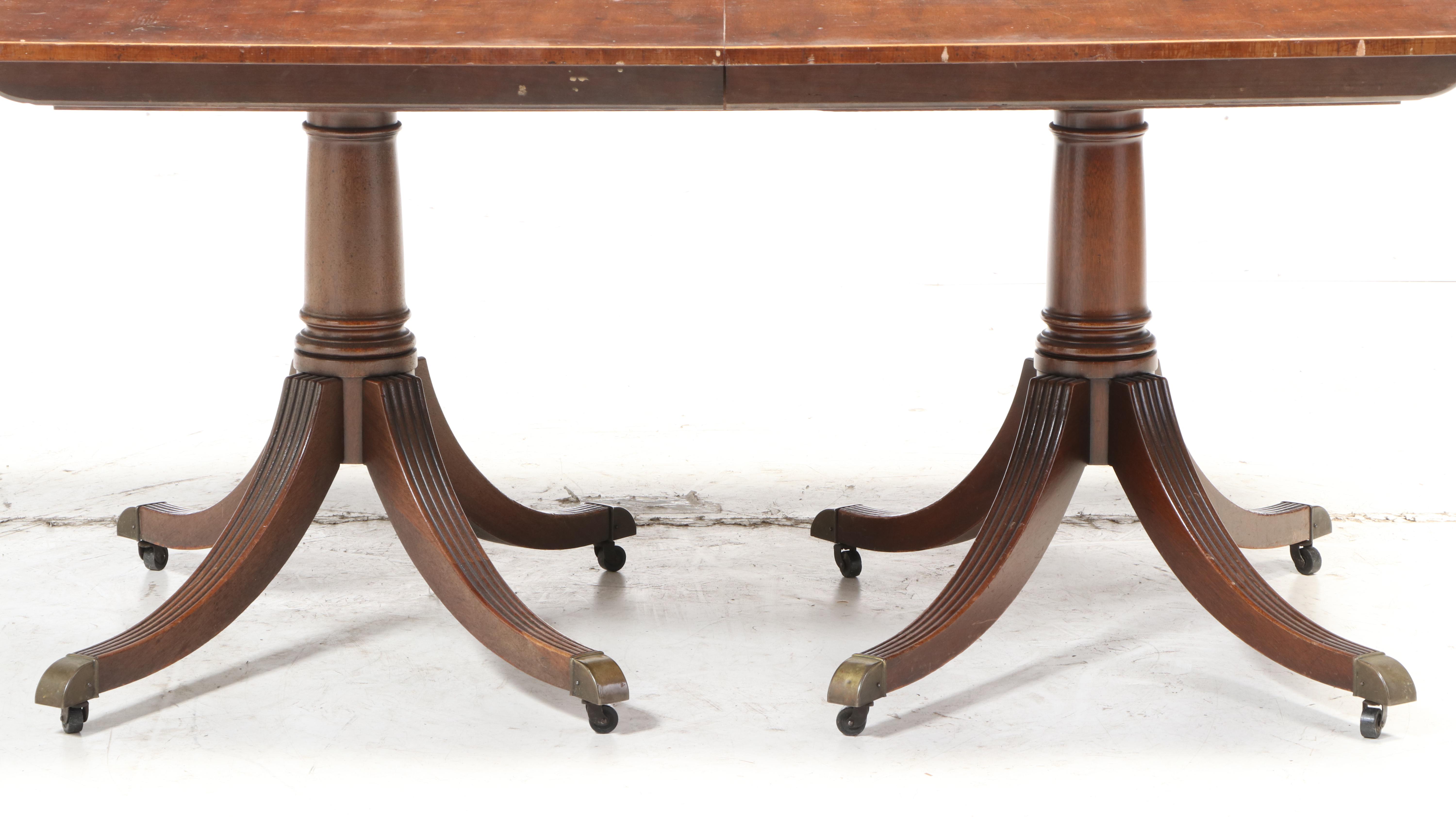 Baker Chippendale Style Mahogany Dining Table with Six Chairs, Mid-20th Century