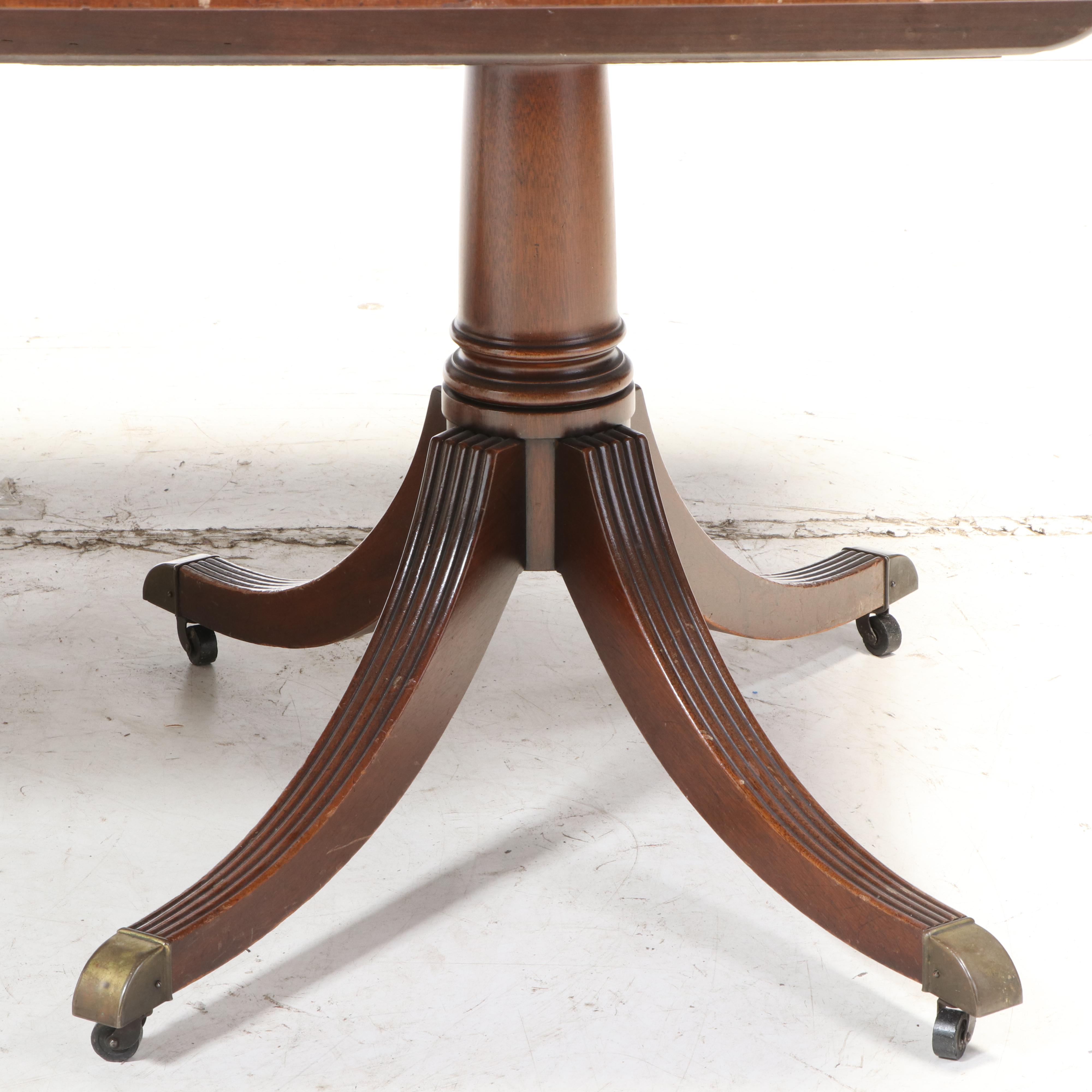 Baker Chippendale Style Mahogany Dining Table with Six Chairs, Mid-20th Century