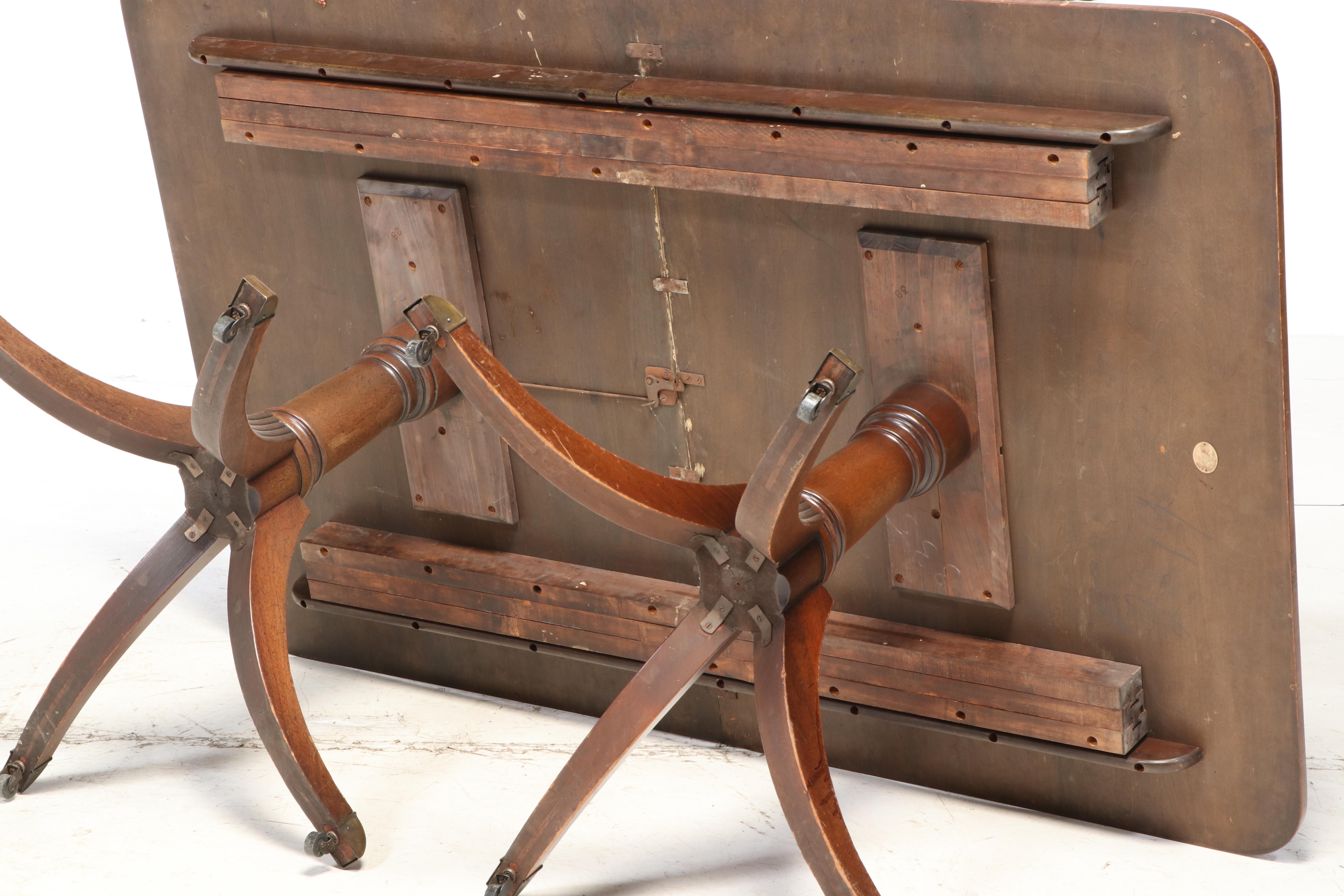 Baker Chippendale Style Mahogany Dining Table with Six Chairs, Mid-20th Century