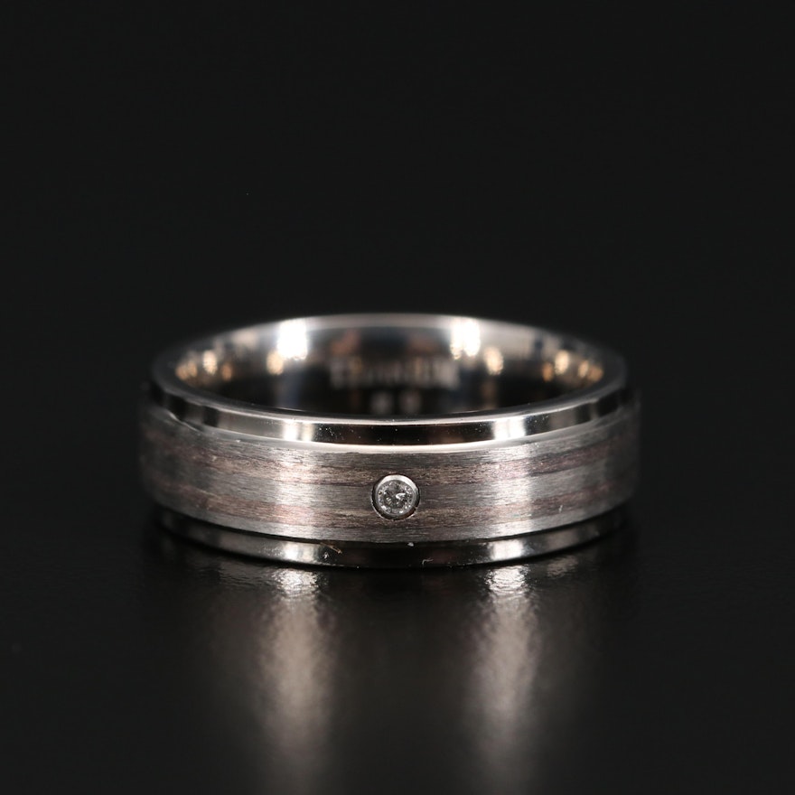 Titanium Bezel Set Diamond Band