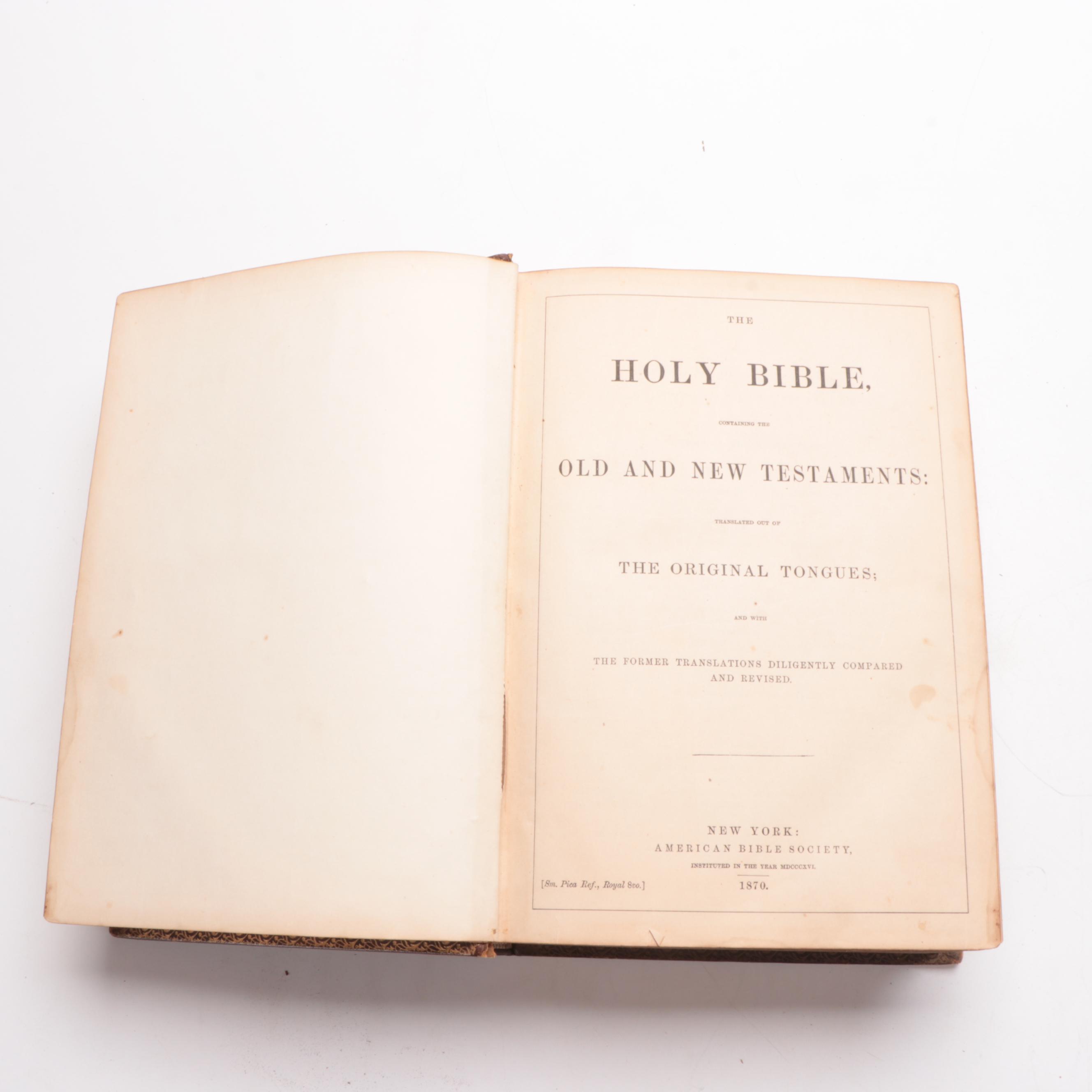 1869 "Illustrated Polyglot Family Bible" and Other 19th Century Family Bibles