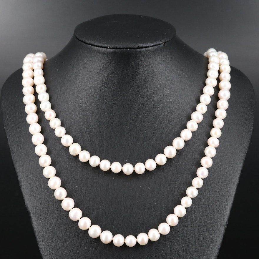 Endless Rope Length Pearl Necklace