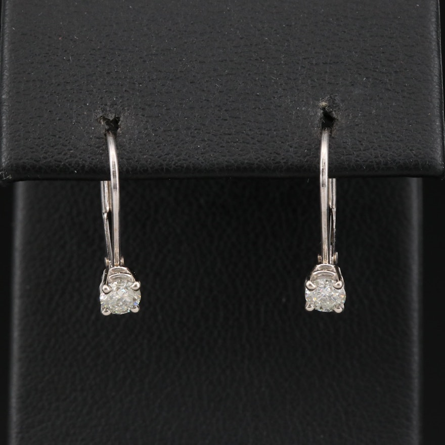 14K Diamond Drop Earrings