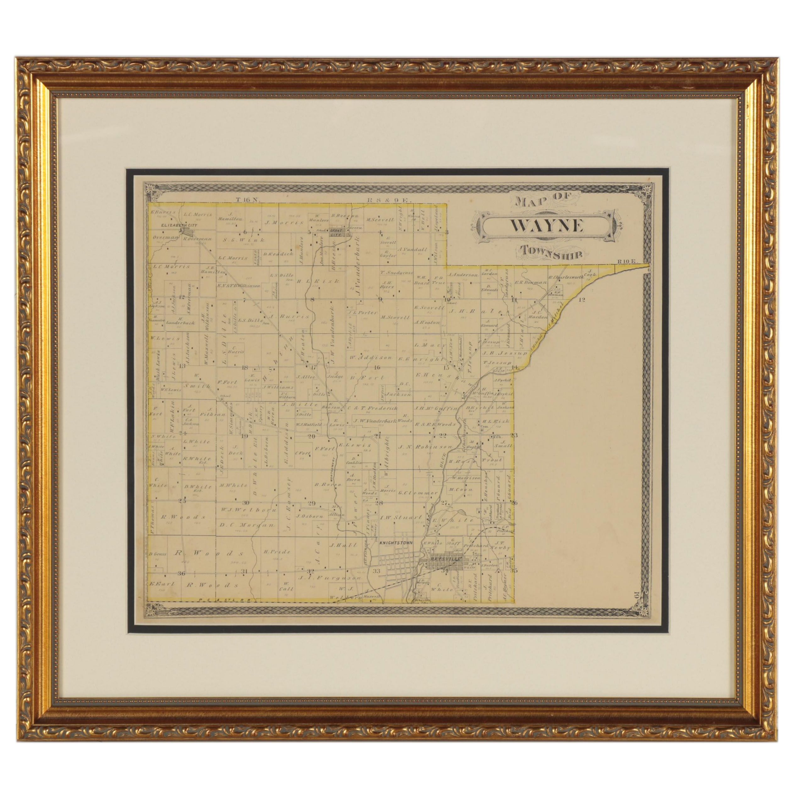 Higgins, Belden & Company Hand-Colored Lithographic Map of Indiana Township