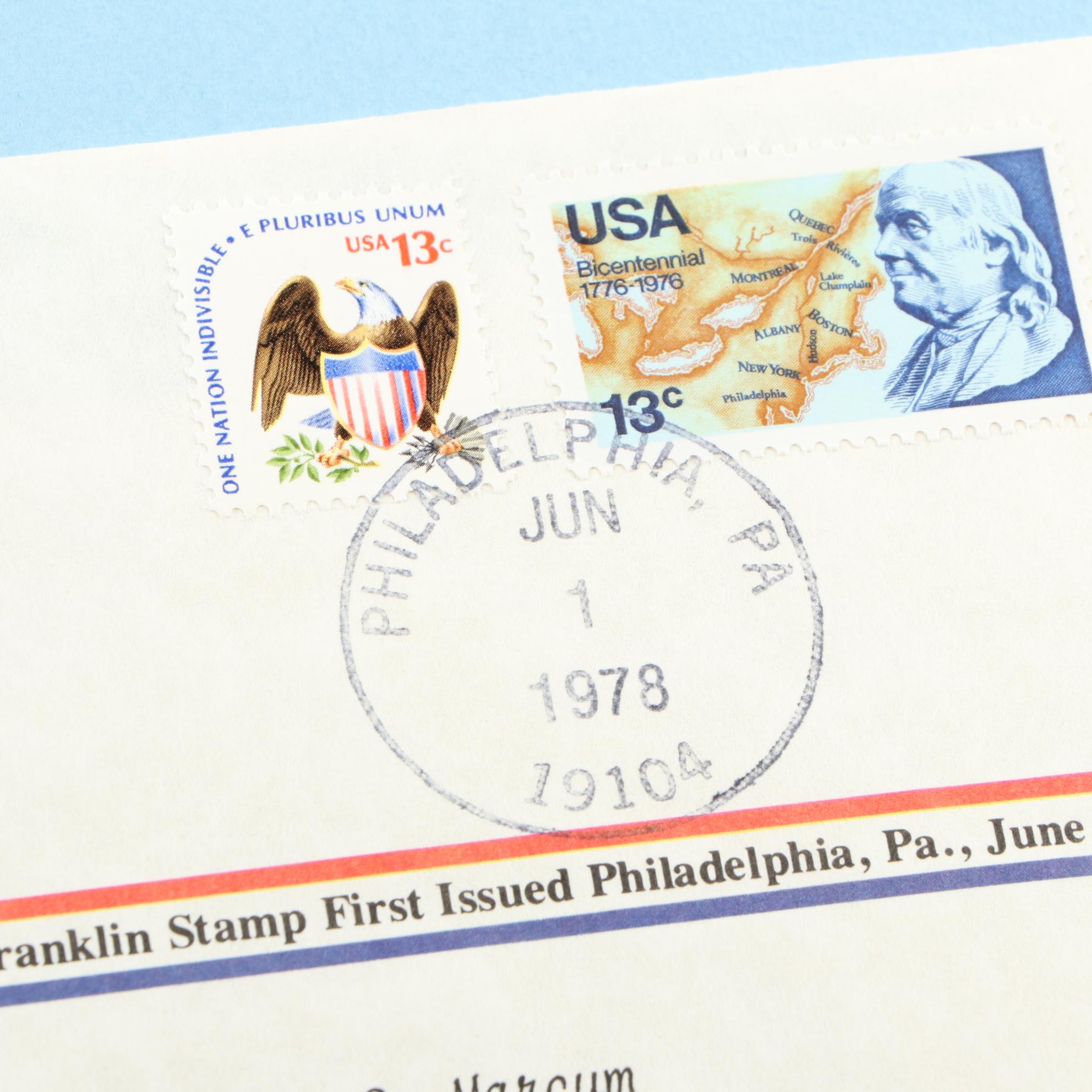 Norman Rockwell First Day Postal Covers with Cachets and Historic Stamps