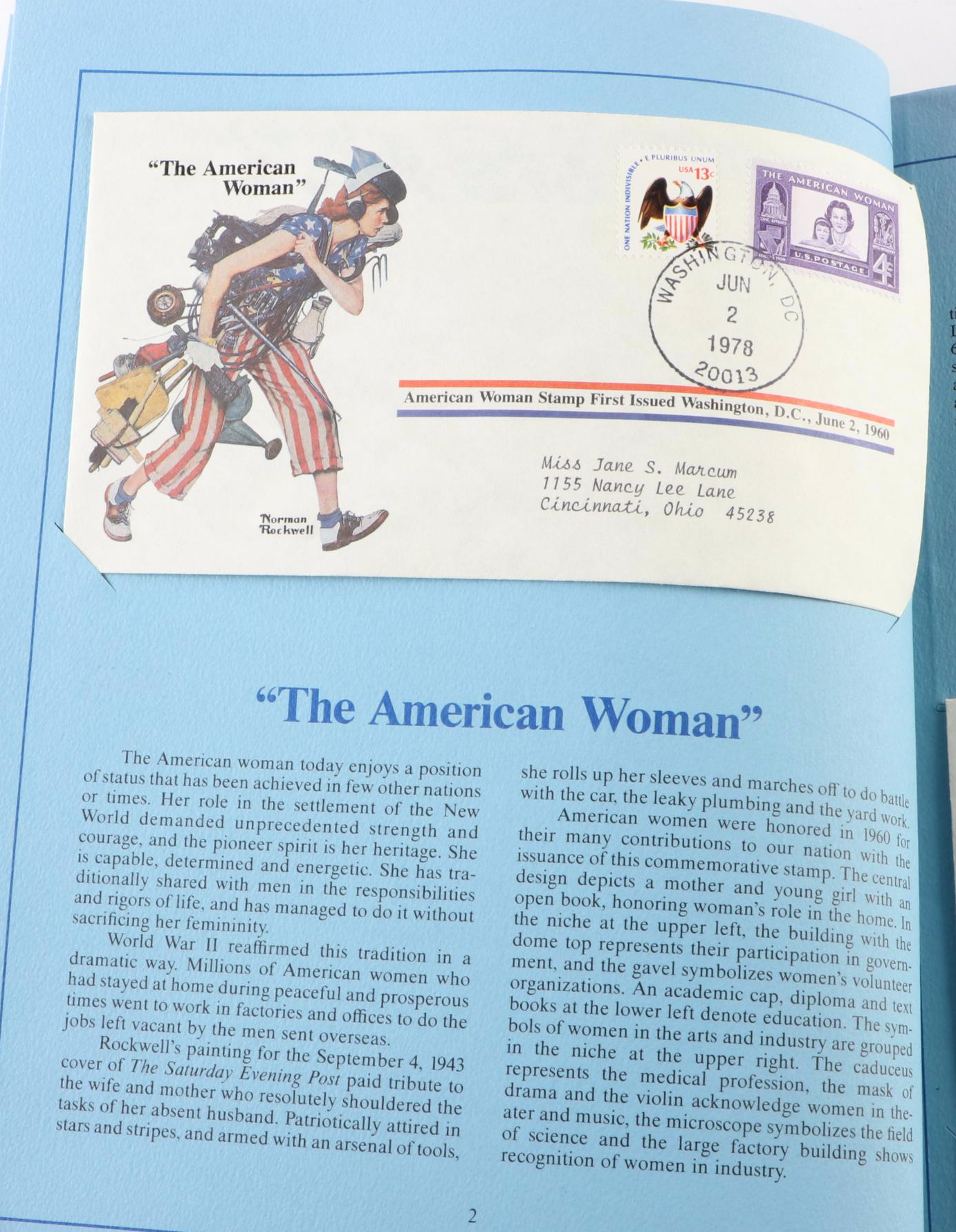 Norman Rockwell First Day Postal Covers with Cachets and Historic Stamps