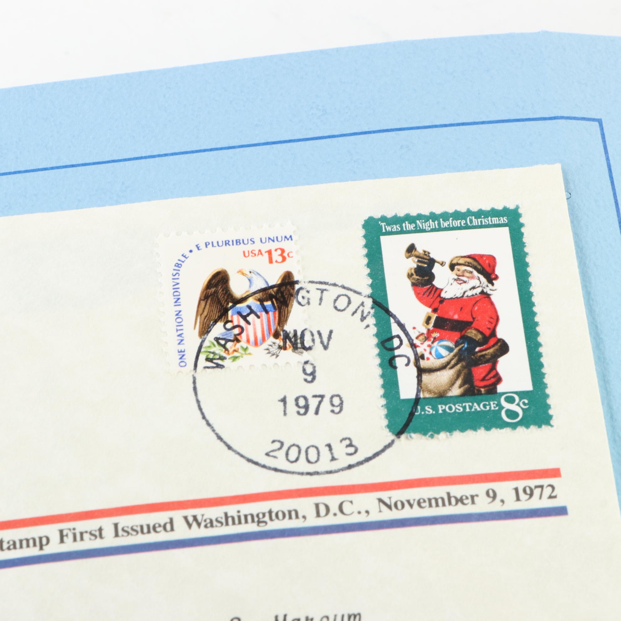 Norman Rockwell First Day Postal Covers with Cachets and Historic Stamps