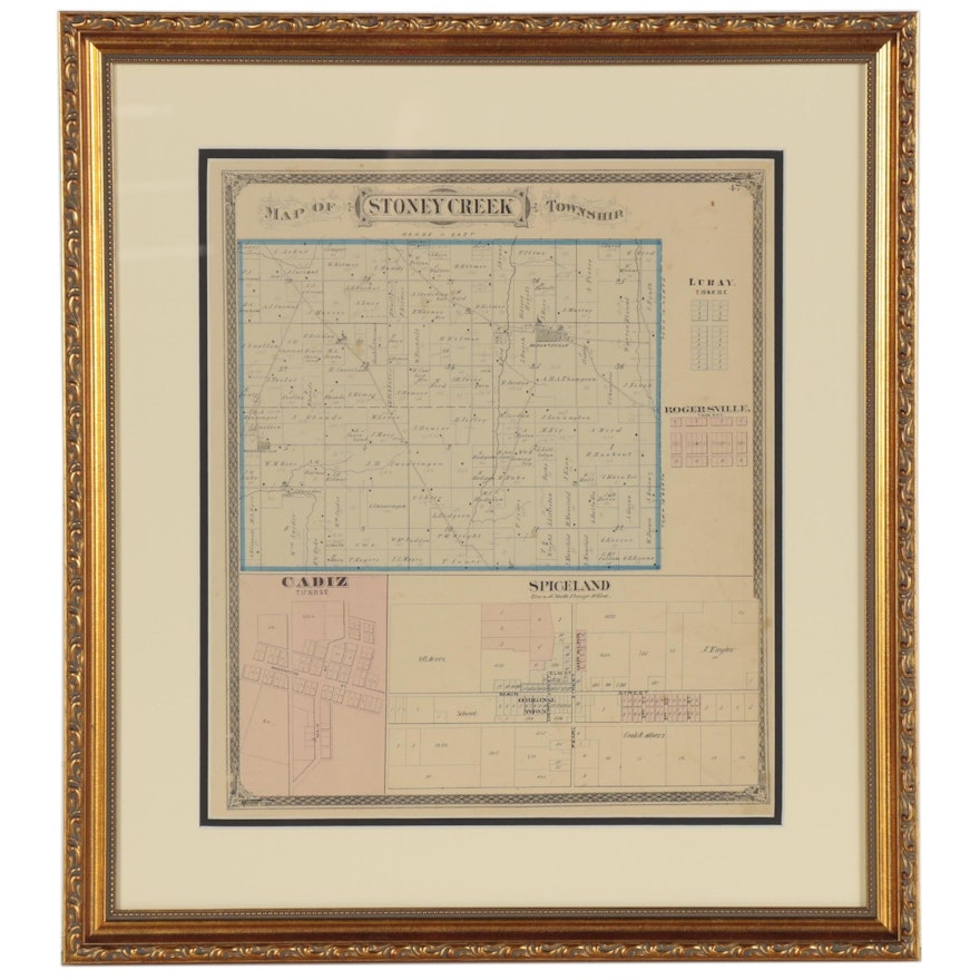 Higgins, Belden & Company Hand-Colored Lithographic Map of Indiana Township