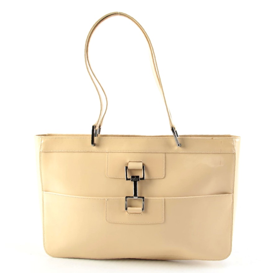 Gucci Shoulder Bag in Beige Glazed Leather