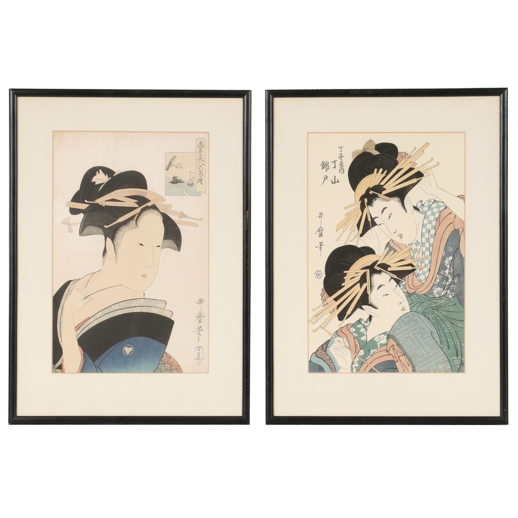 Kitagawa Utamaro Restrike "Bijin" Woodblocks, 20th Century