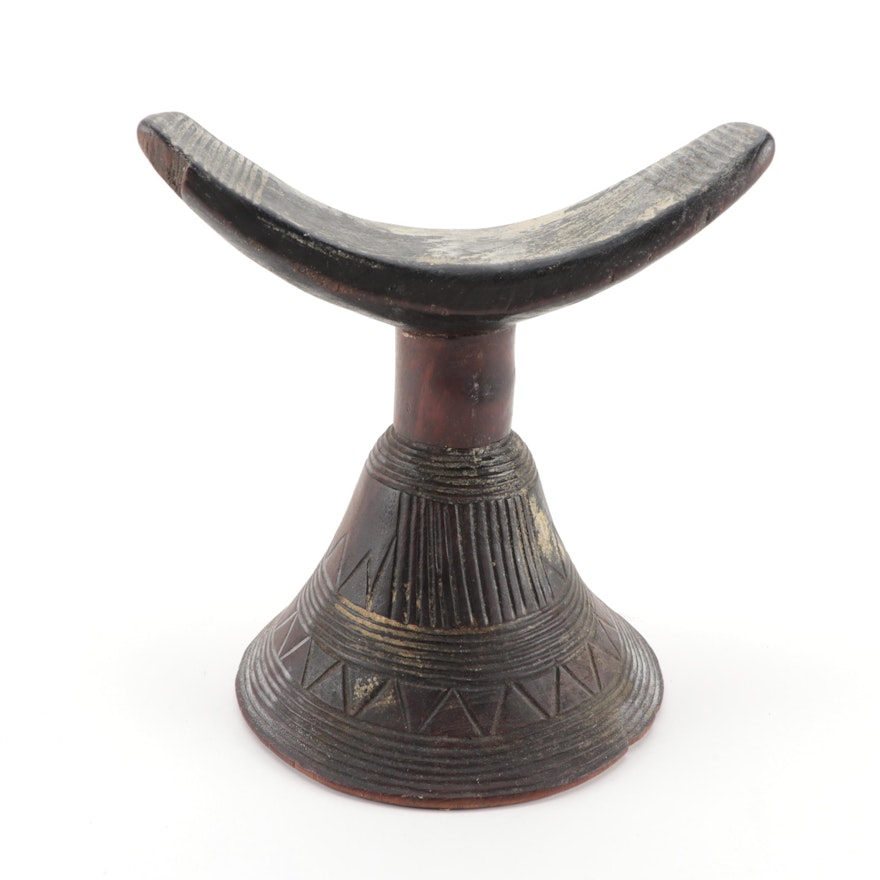 Ethiopian Handcrafted Wooden Headrest, East Africa