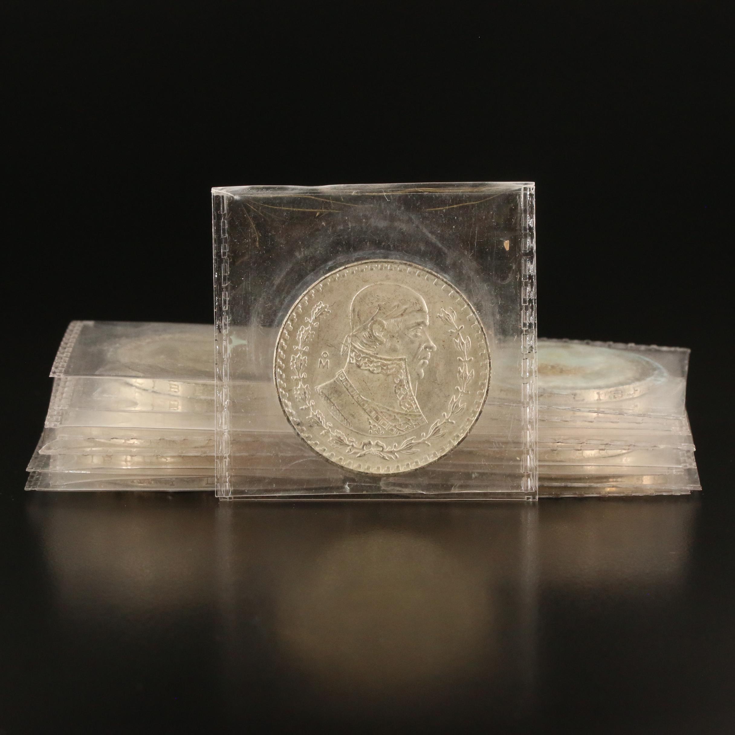 Mexico 1 Peso Silver Coins, 1957-1967