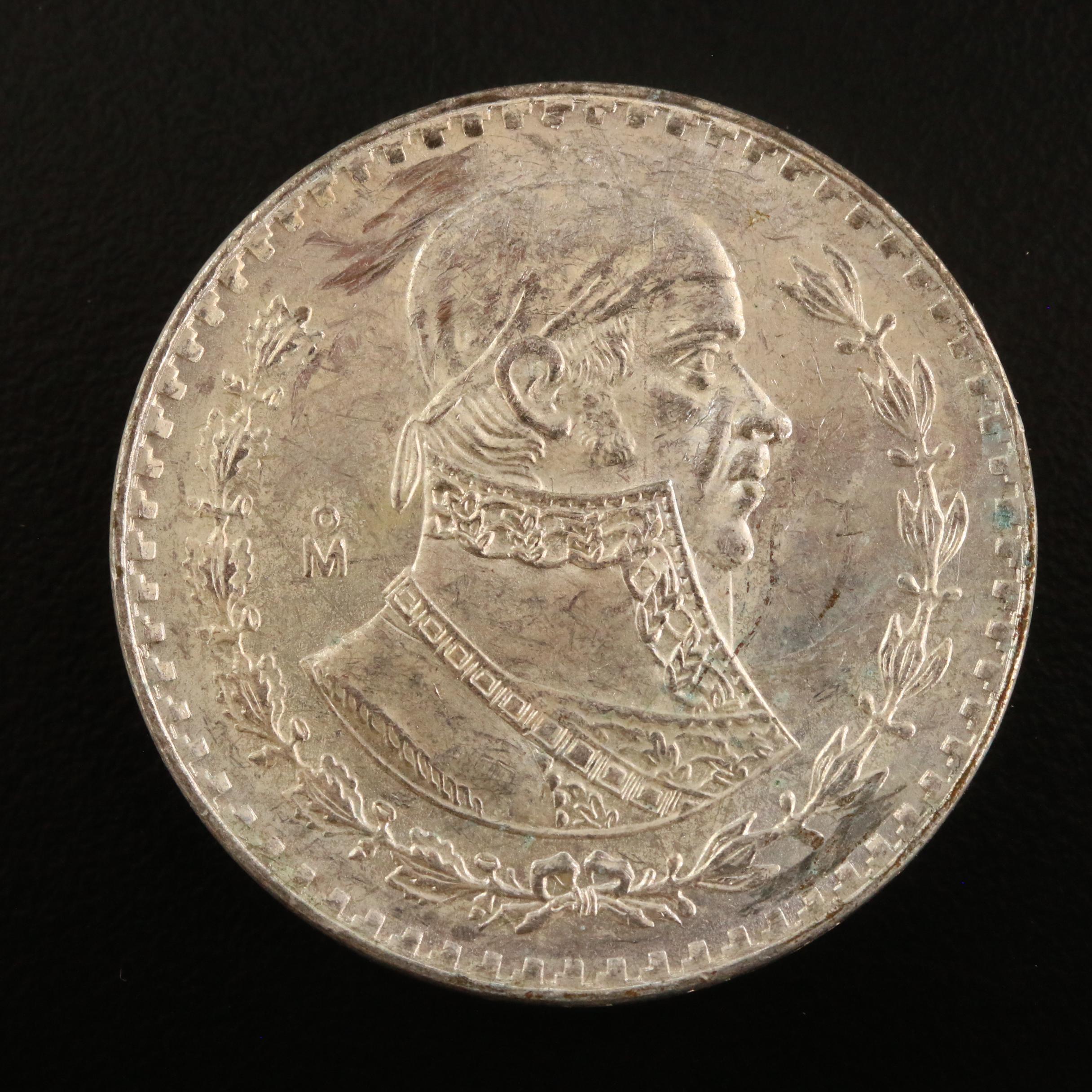 Mexico 1 Peso Silver Coins, 1957-1967