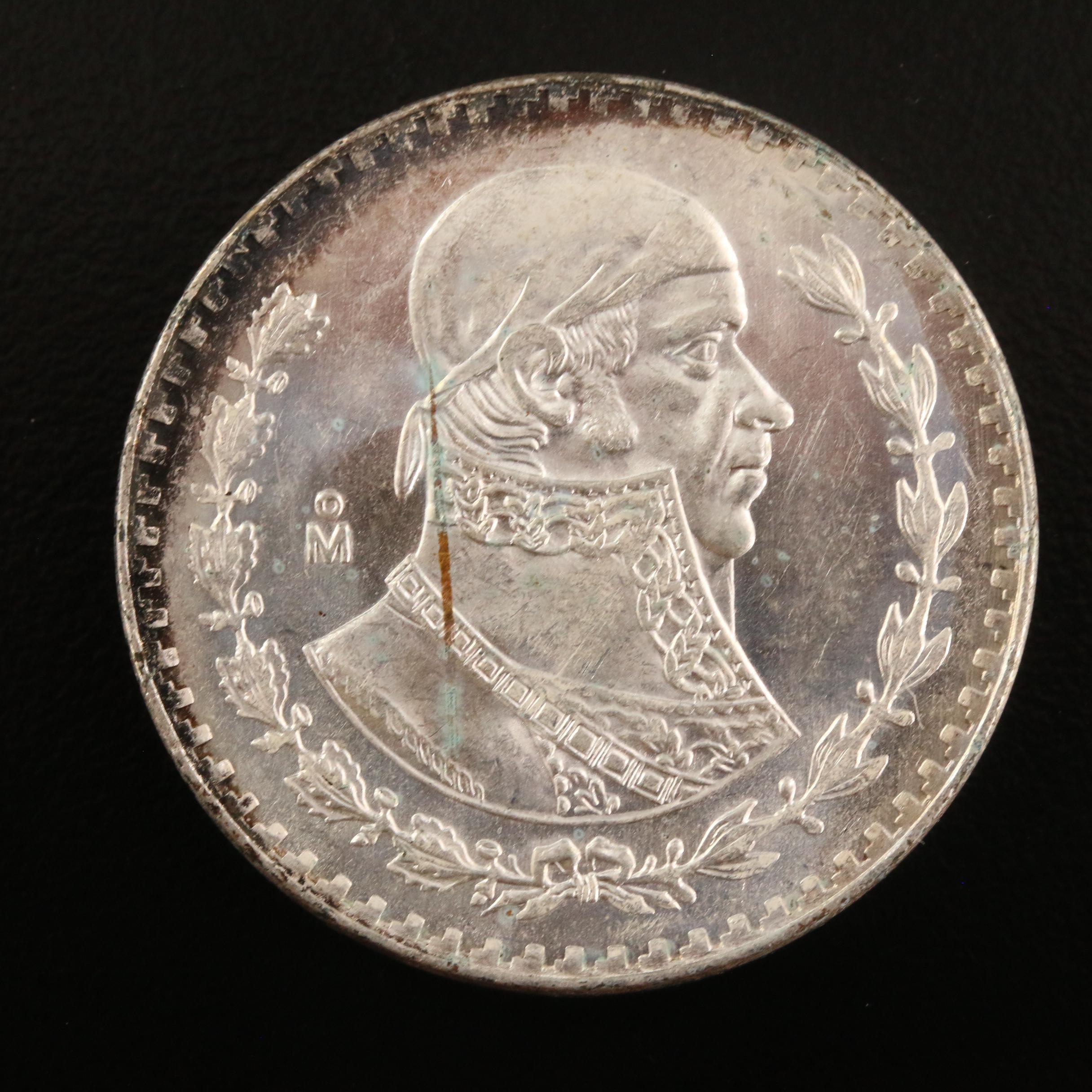 Mexico 1 Peso Silver Coins, 1957-1967