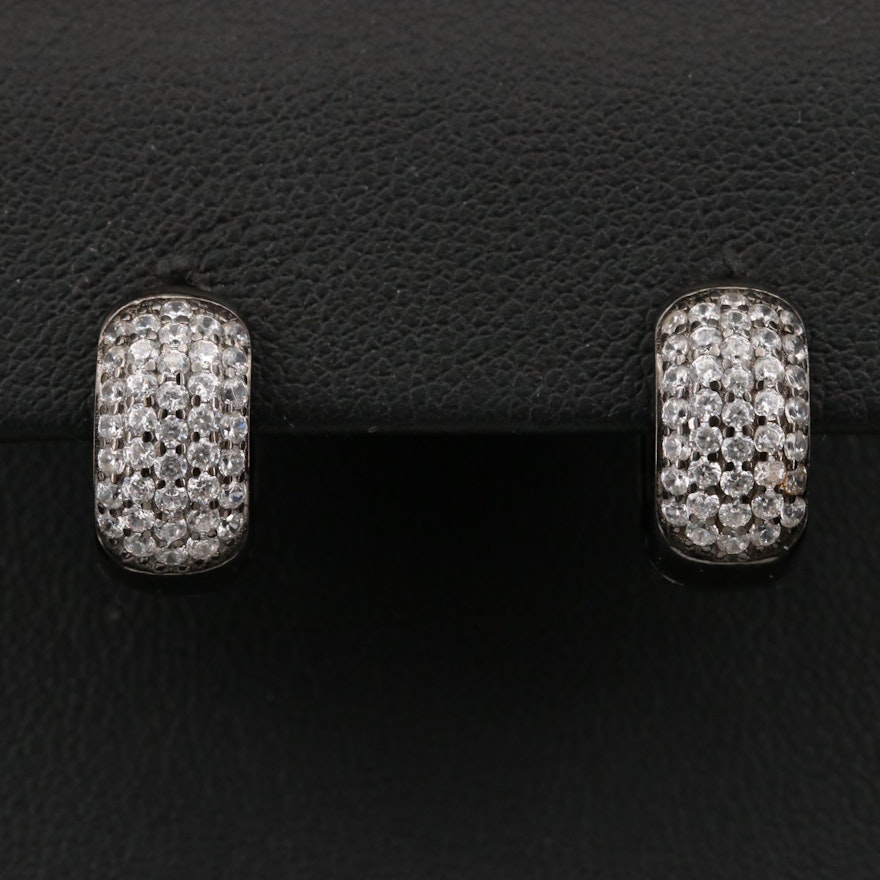 Sterling Cubic Zirconia Huggie Earrings