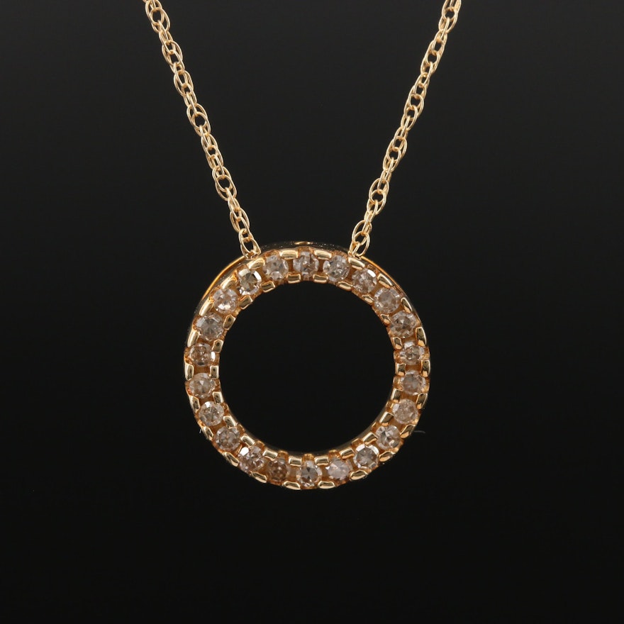 10K Diamond Concentric Necklace