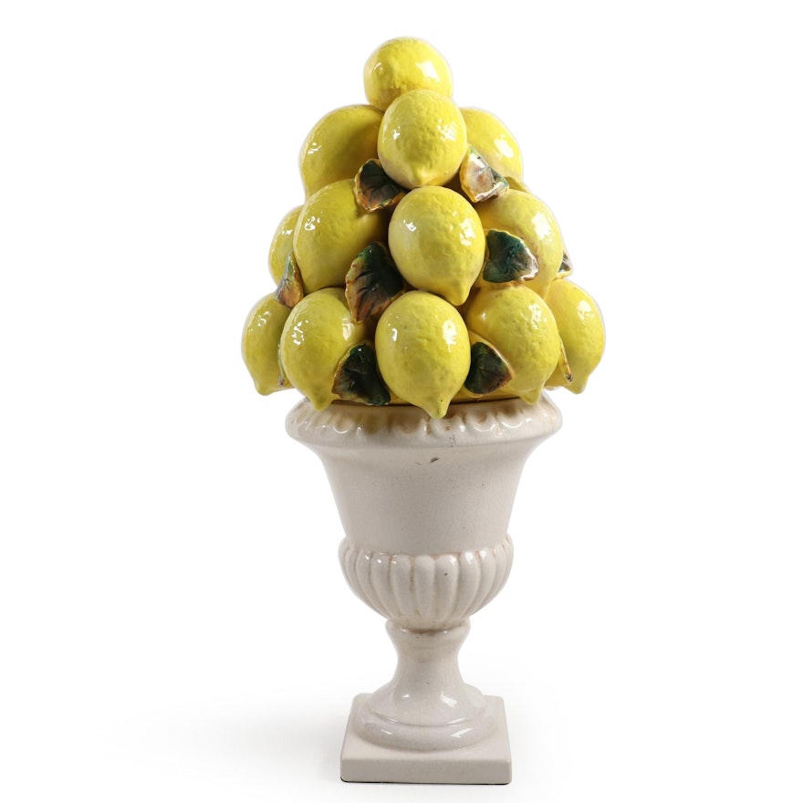 Ceramic Lemon Topiary Centerpiece