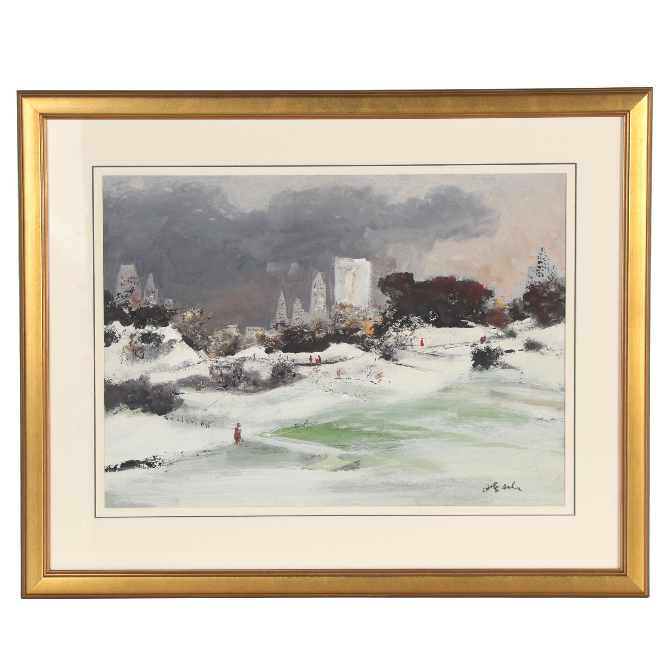 Adolf Dehn Oil Painting of Central Park