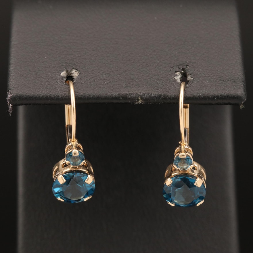 14K London Blue Topaz Earrings