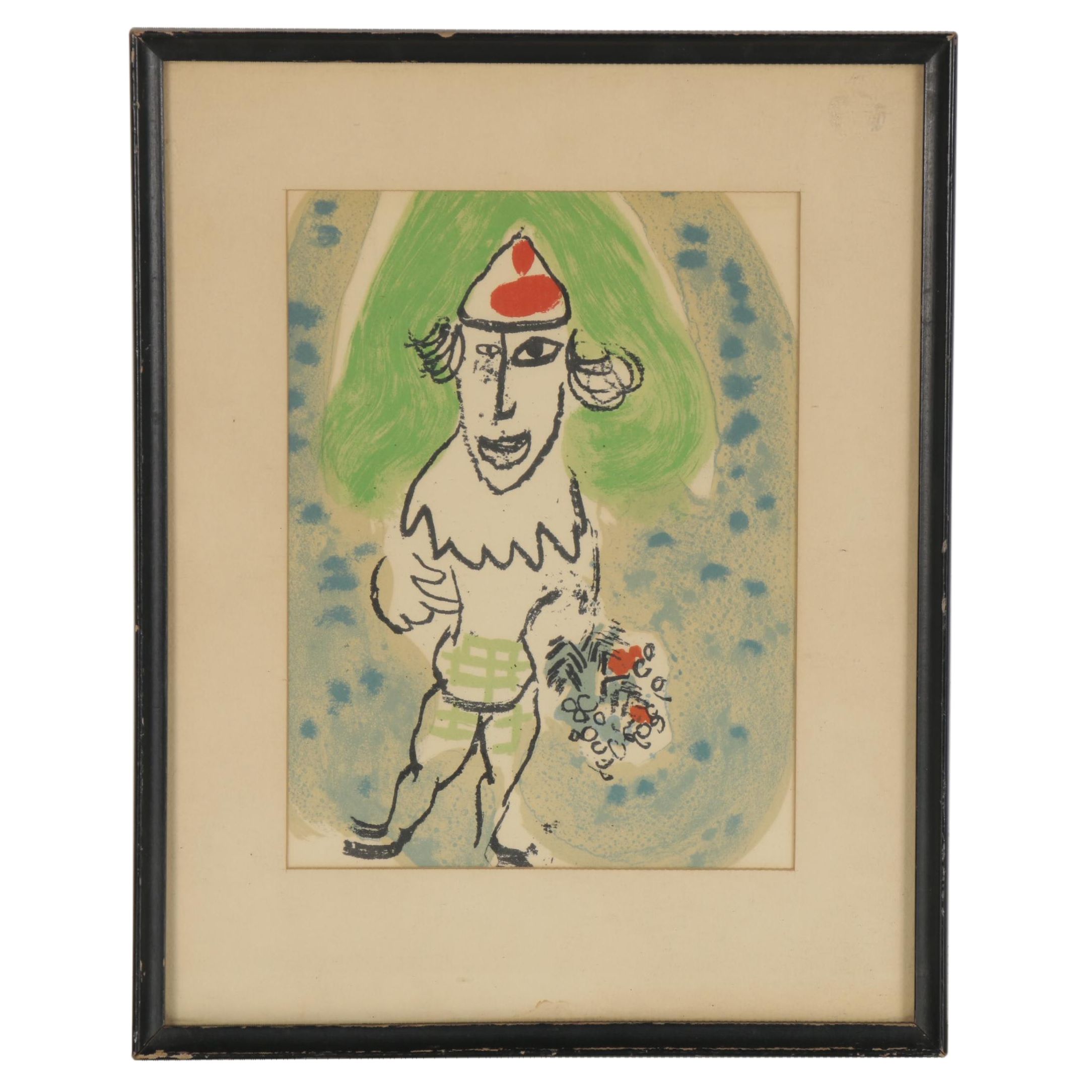 Marc Chagall Color Lithograph for the Catalogue of Galerie Redfern, 1966