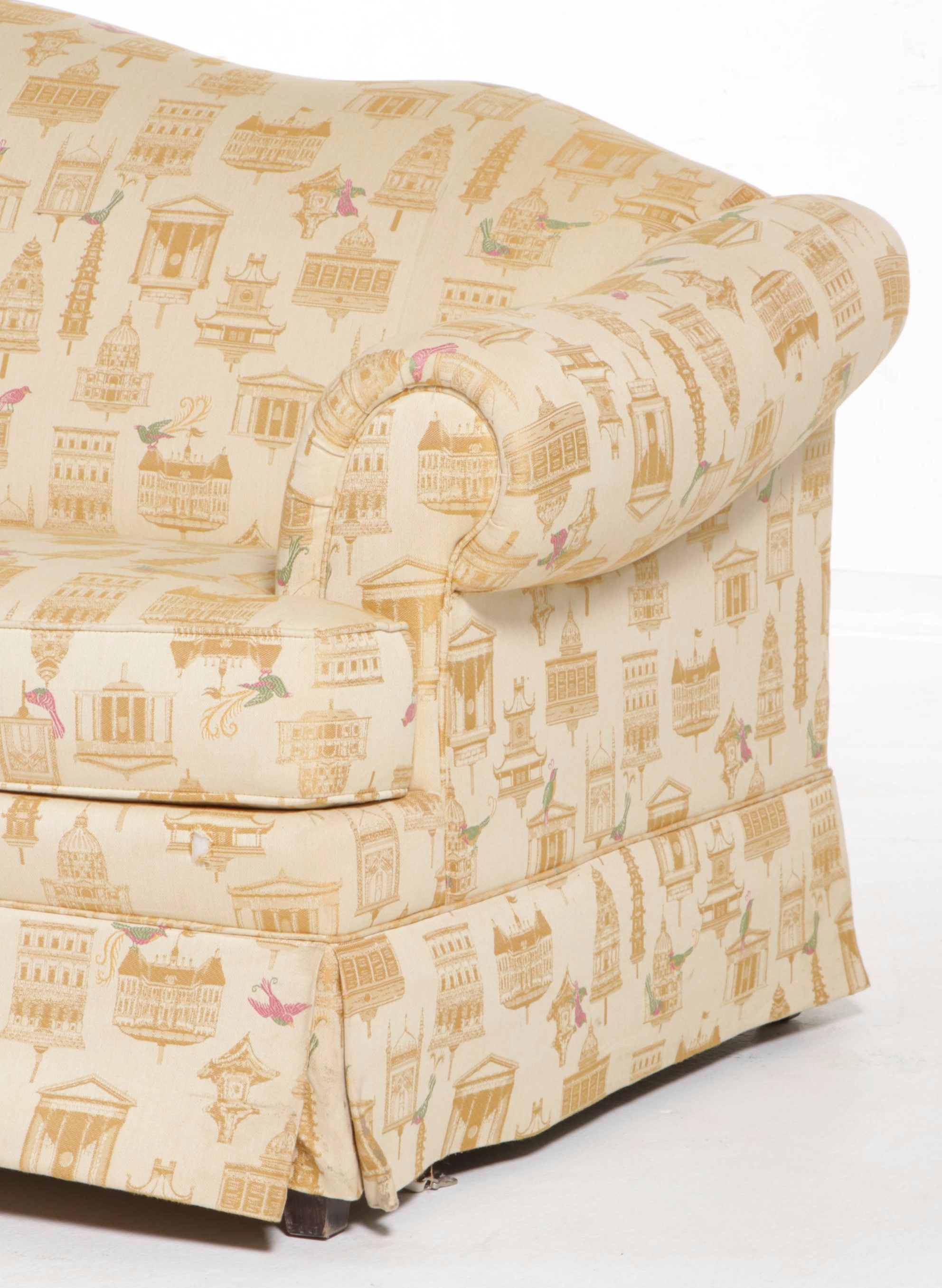 Sherrill Camelback Upholstered Sleeper Sofa, 21st Century