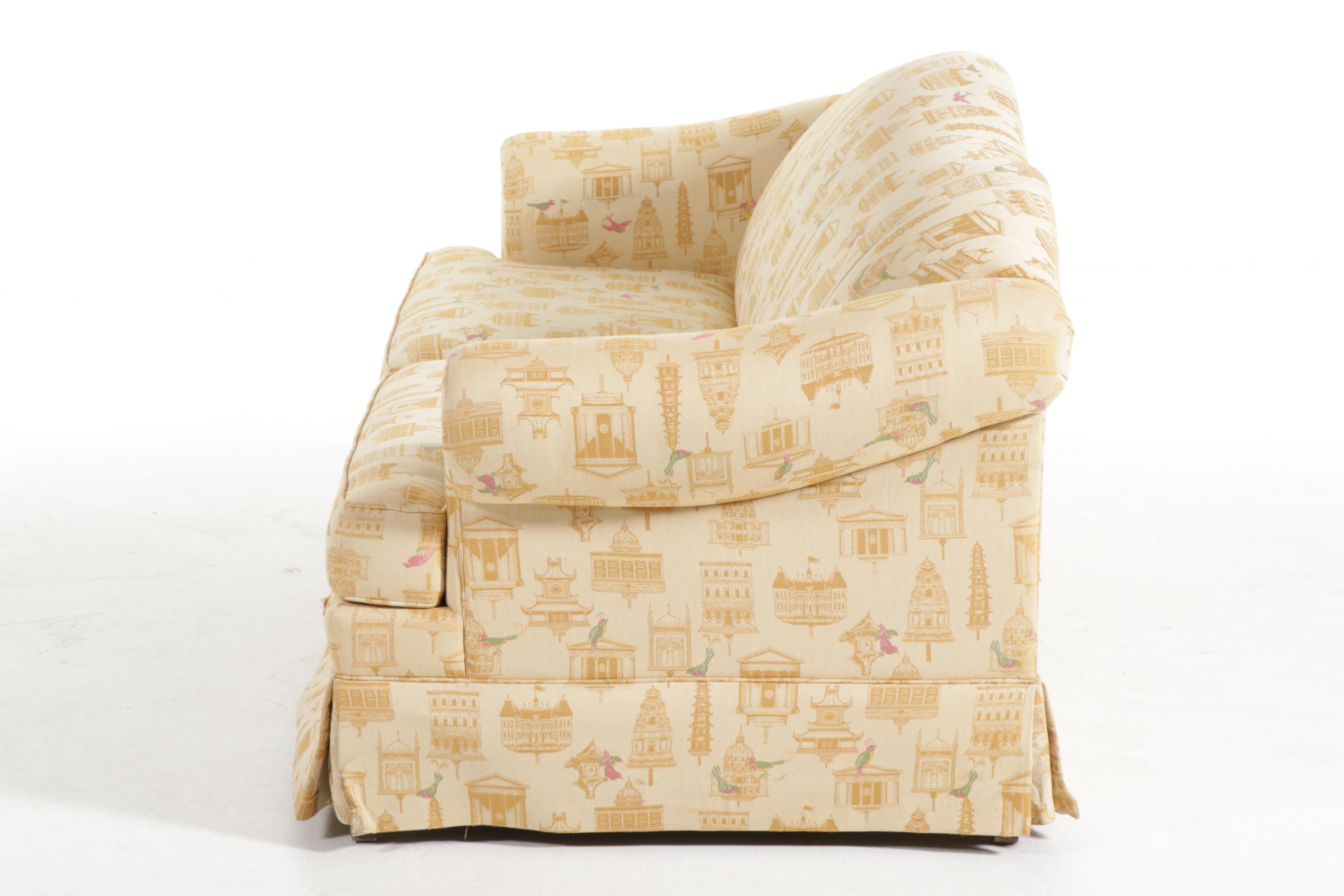 Sherrill Camelback Upholstered Sleeper Sofa, 21st Century