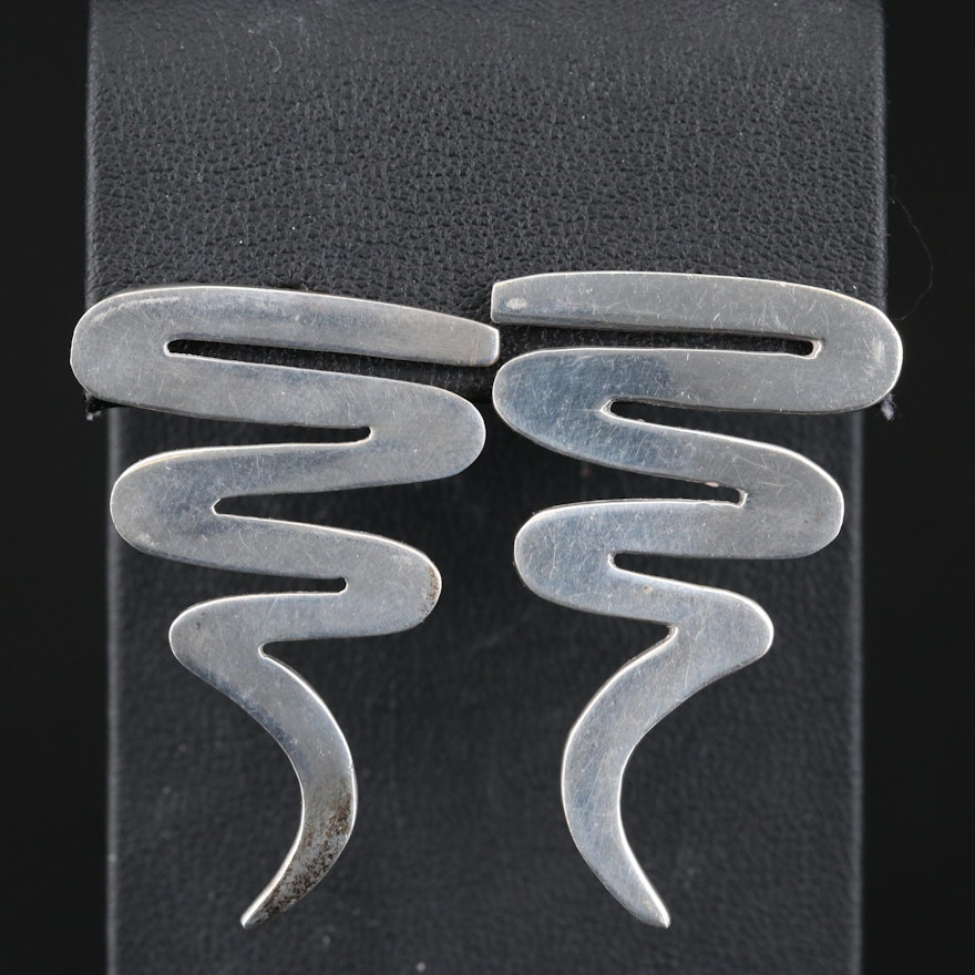 Mexican Sterling Silver Swirl Earrings