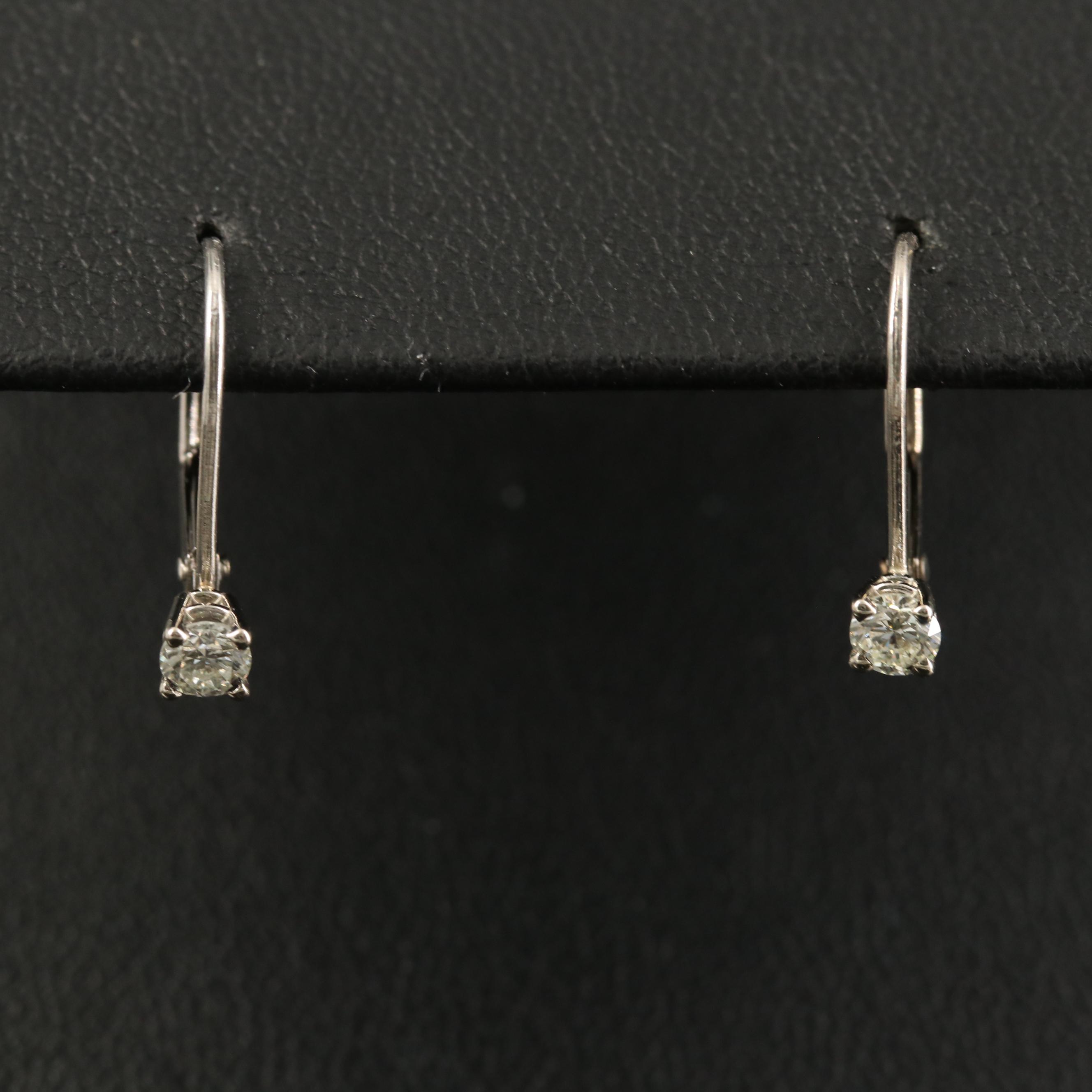 14K Diamond Drop Earrings