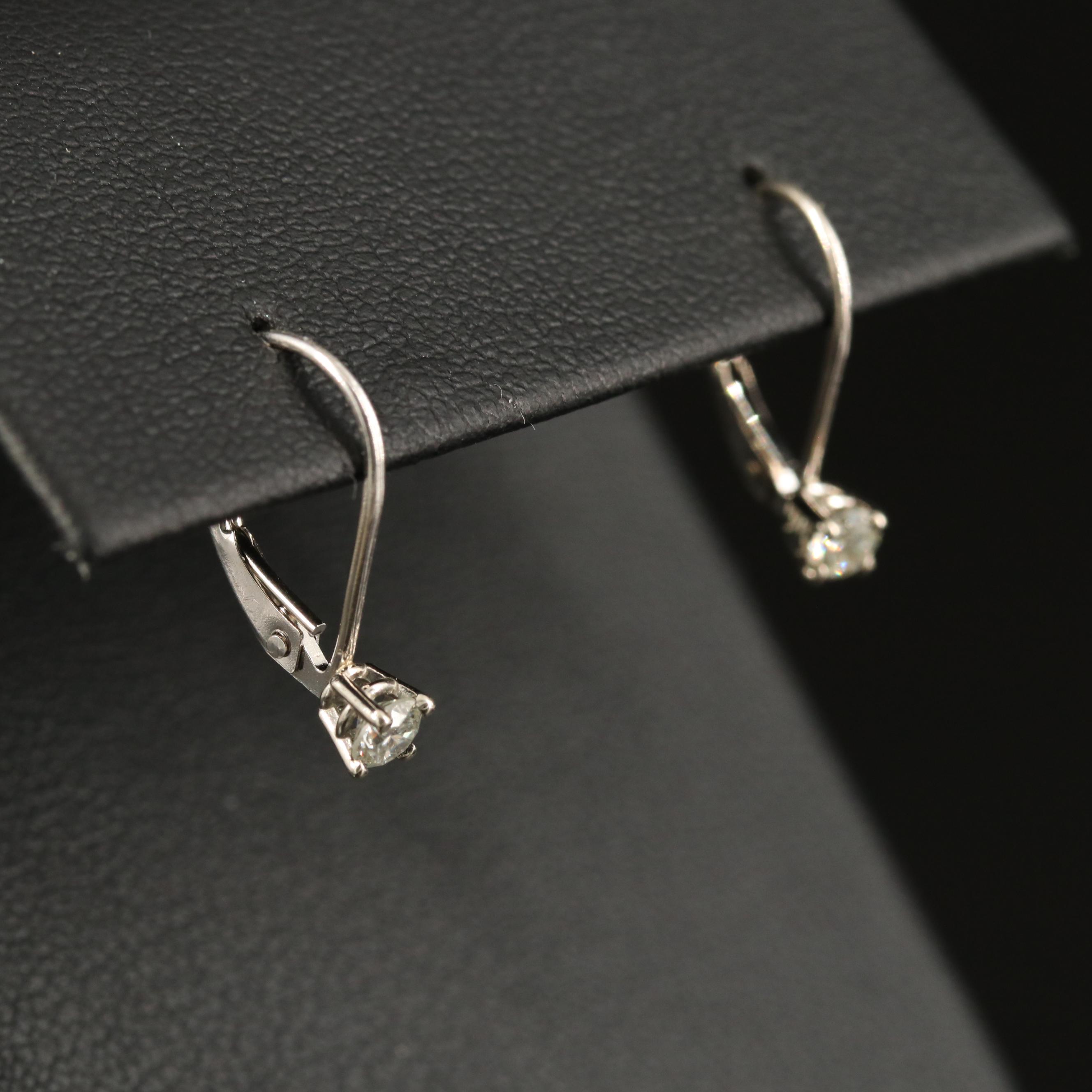 14K Diamond Drop Earrings