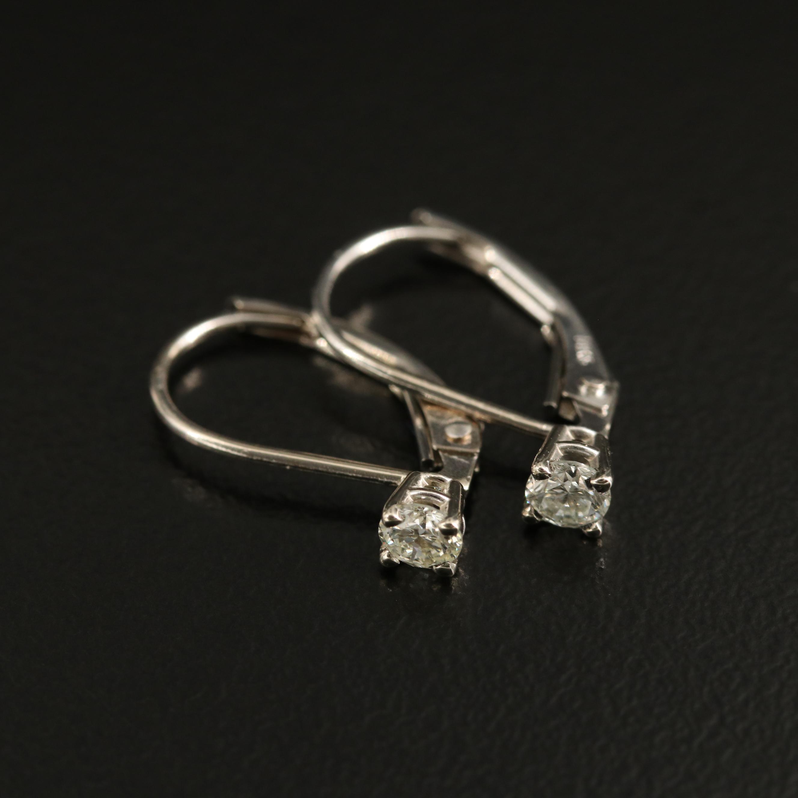 14K Diamond Drop Earrings