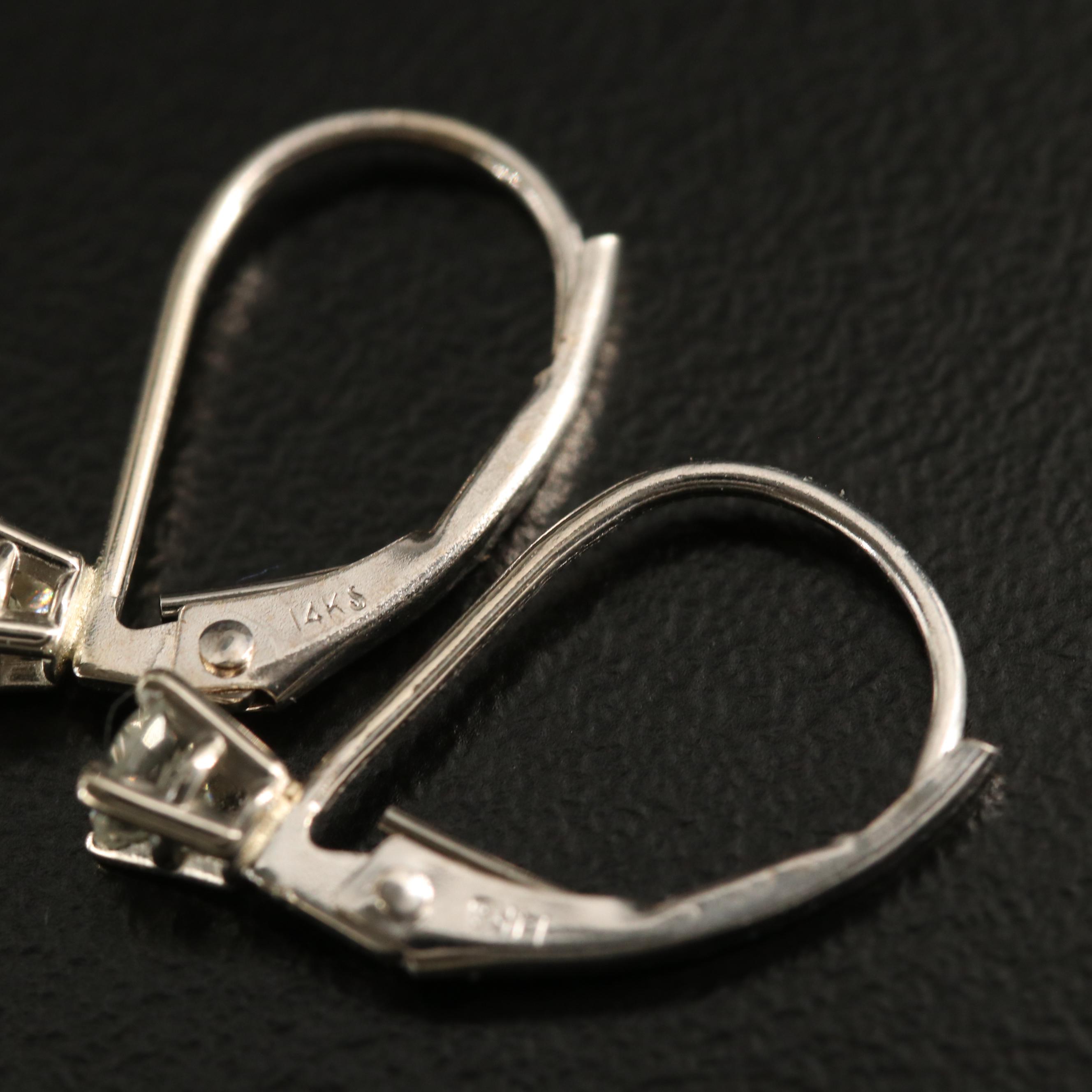 14K Diamond Drop Earrings