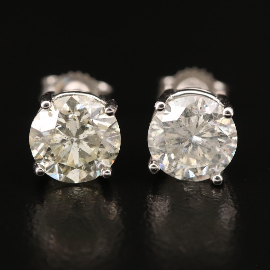 14K 3.26 CTW Diamond Stud Earrings
