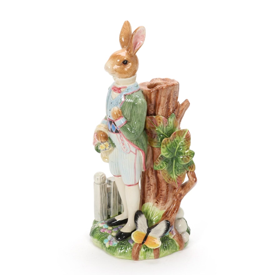 Fitz and Floyd "Old World Rabbits" Figurine Candlestick, 1999–2003