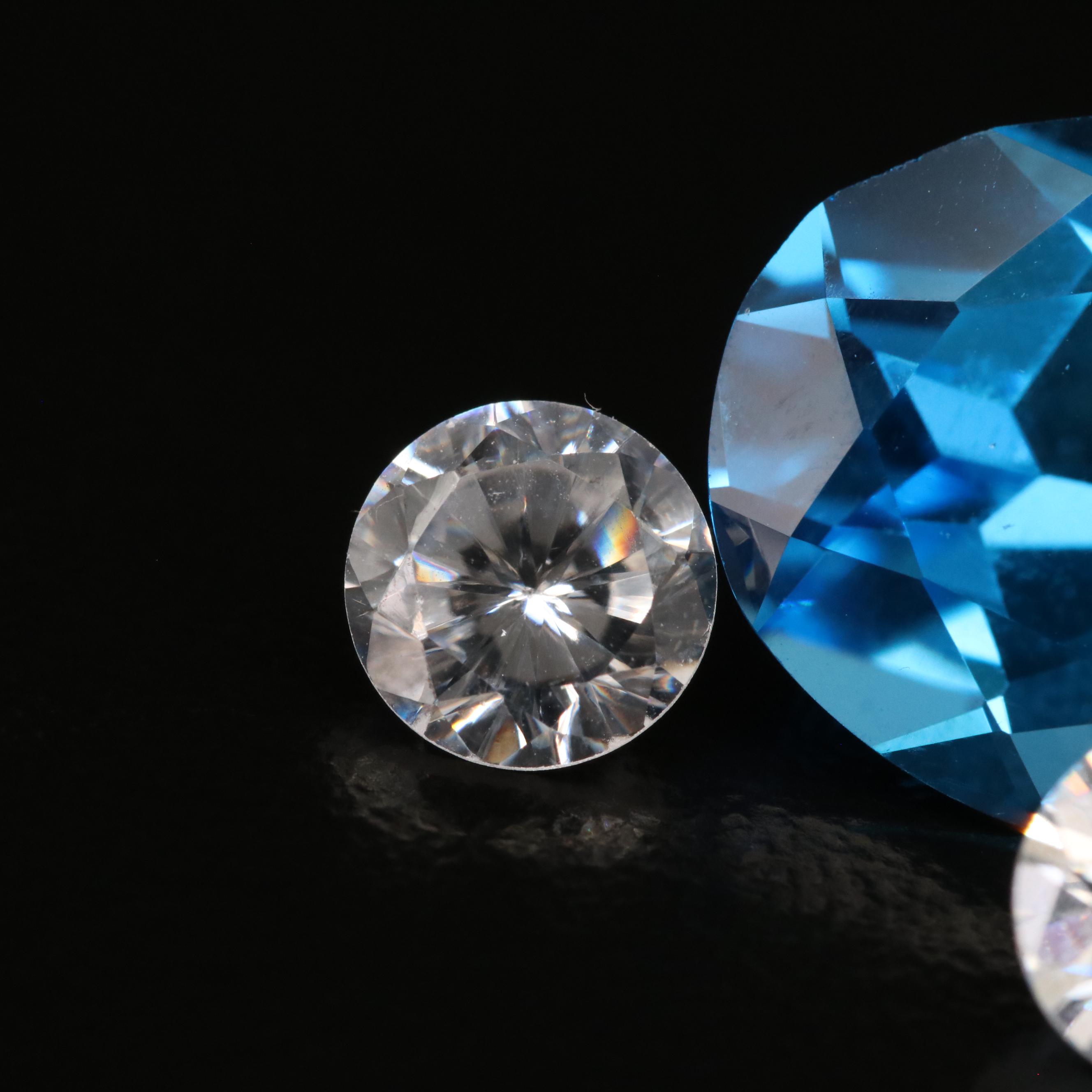 Loose Mixed Gemstones Including Topaz, Cubic Zirconia, Opal and Diamond