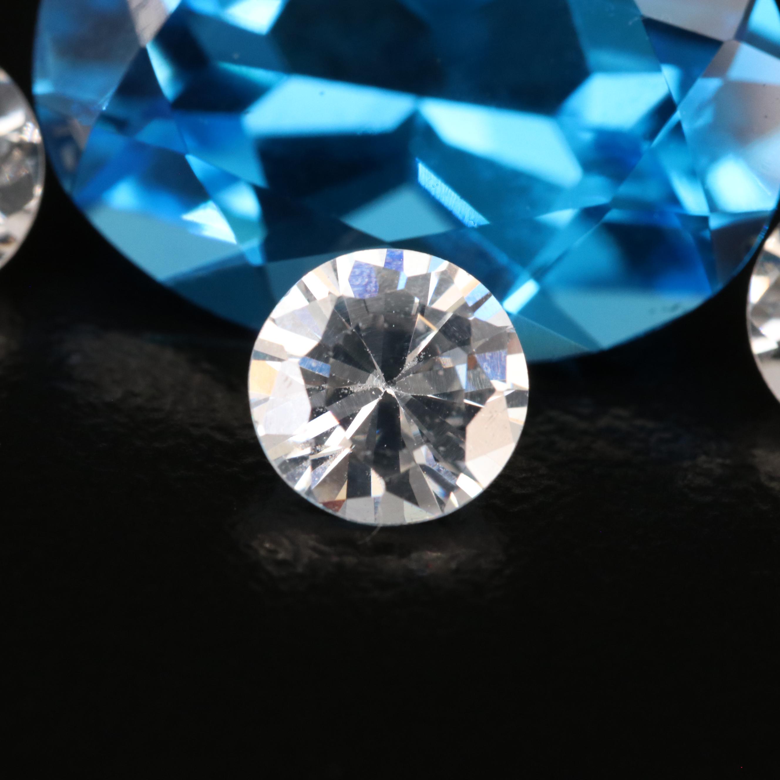 Loose Mixed Gemstones Including Topaz, Cubic Zirconia, Opal and Diamond