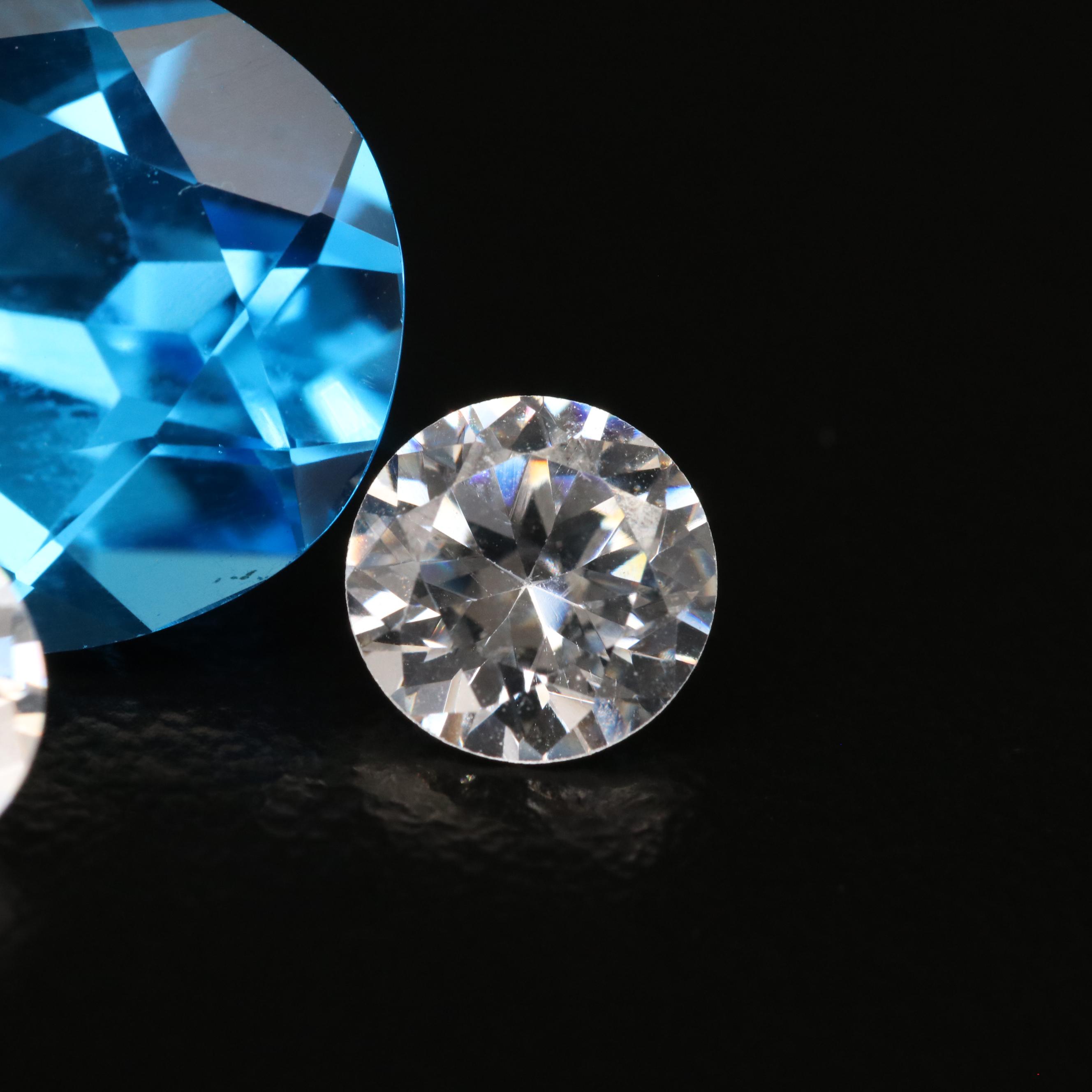 Loose Mixed Gemstones Including Topaz, Cubic Zirconia, Opal and Diamond