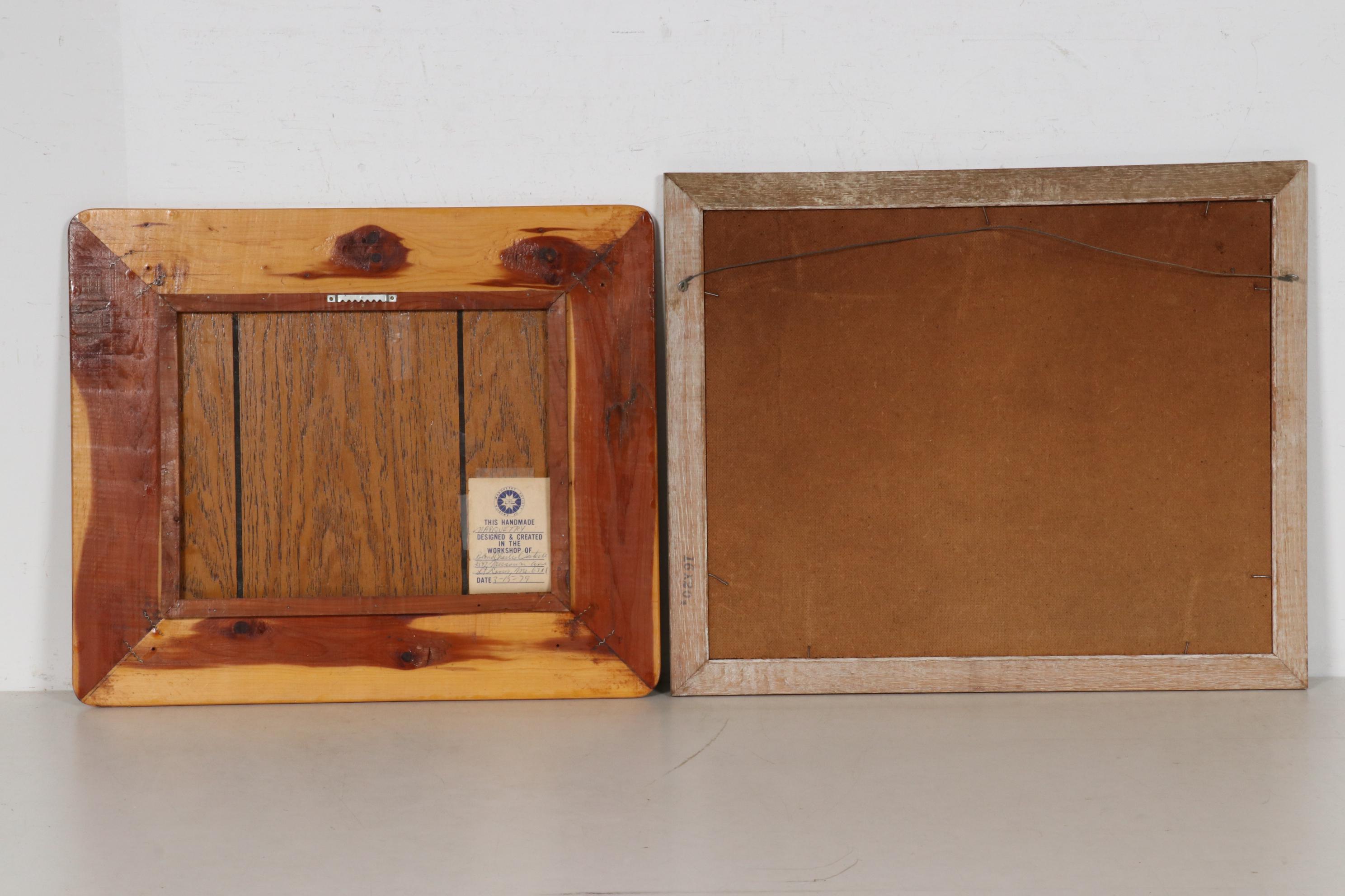 Marquetry and Photograph of Canine Portraits, Late 20th Century