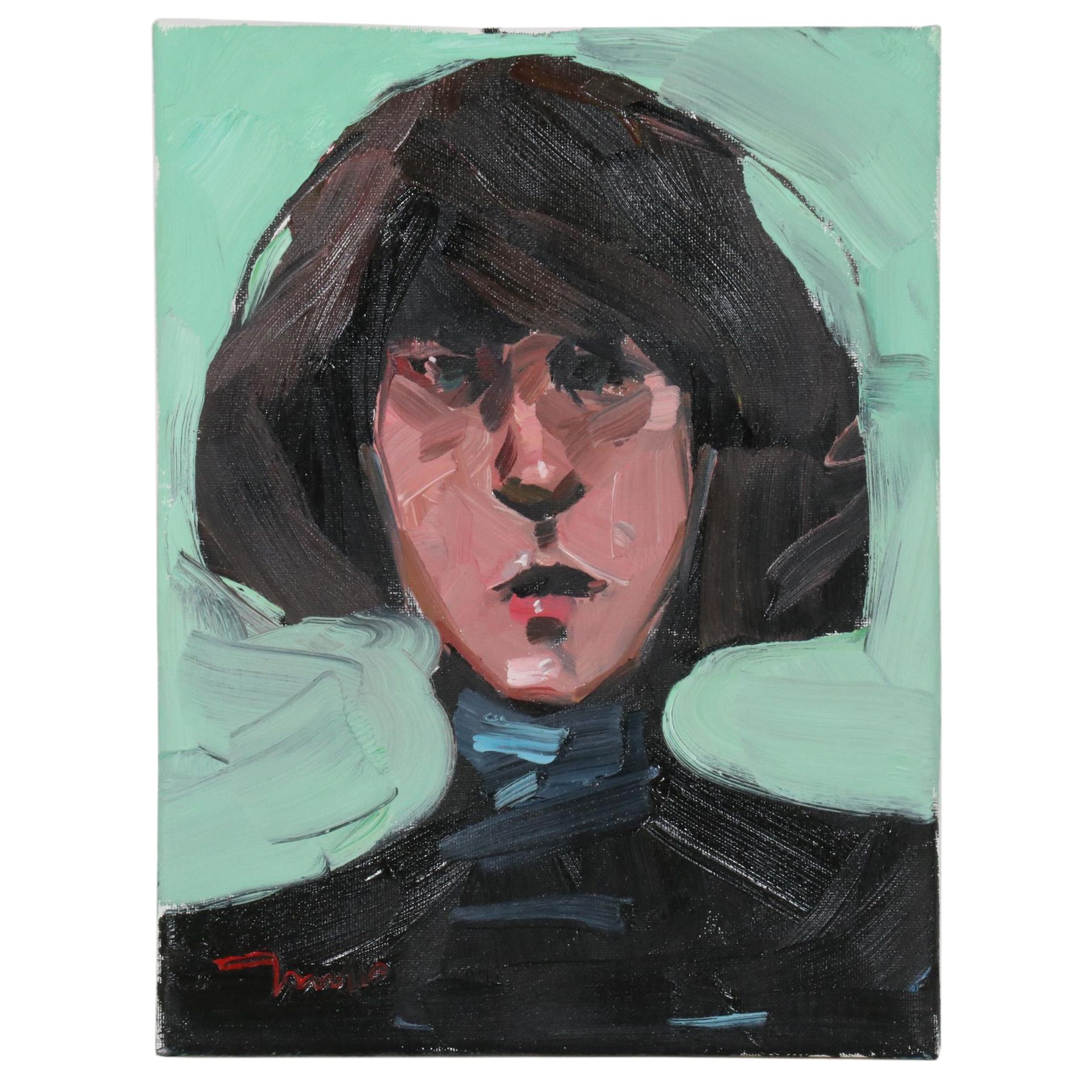 Jose Truijillo Oil Painting "Chic Bob," 2020