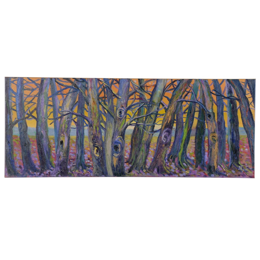 Thea Mamukelashvili Oil Painting "Abstract Trees"