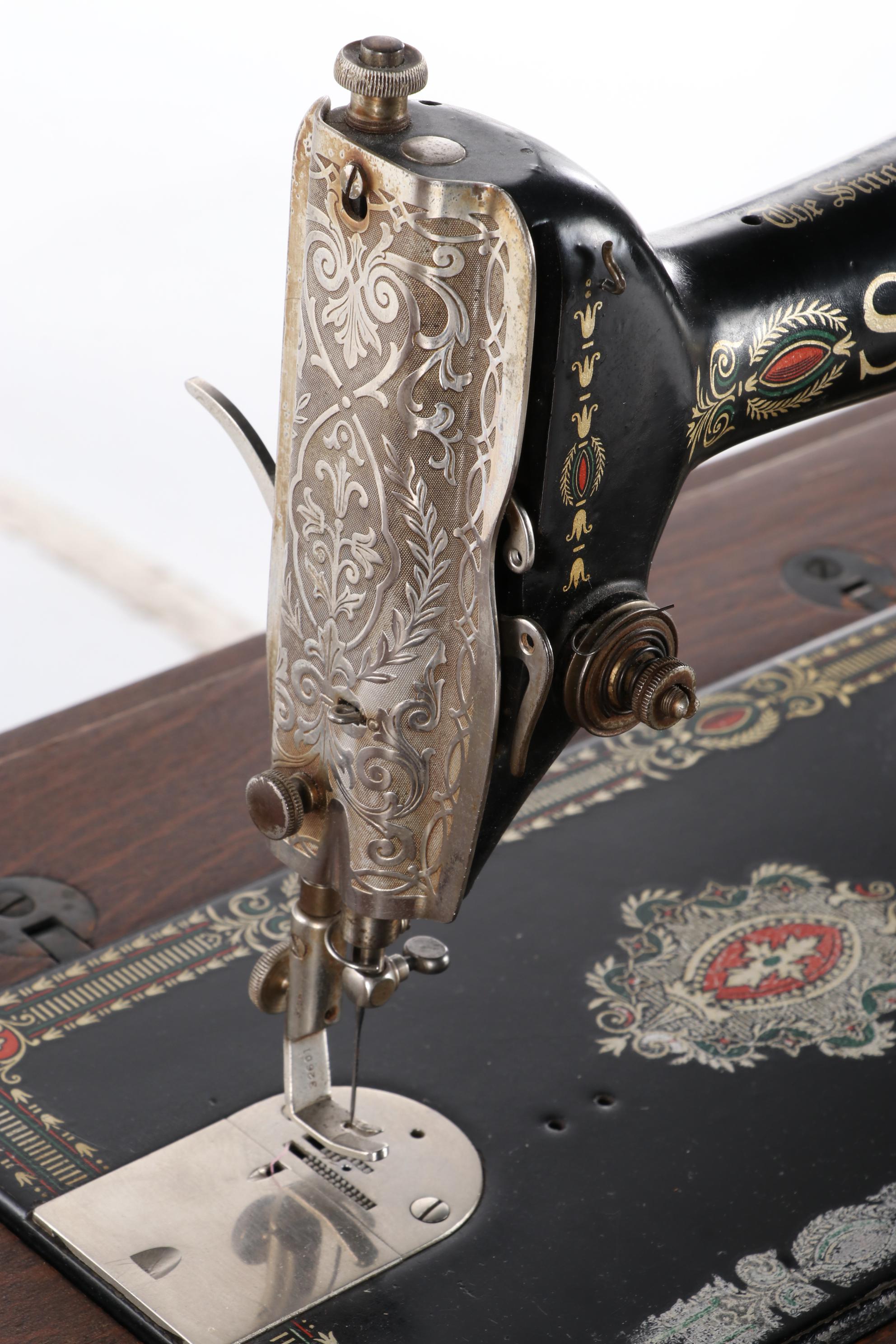 Singer Treadle Sewing Machine No. 66 with Open Side Cabinet No. 23, circa 1922