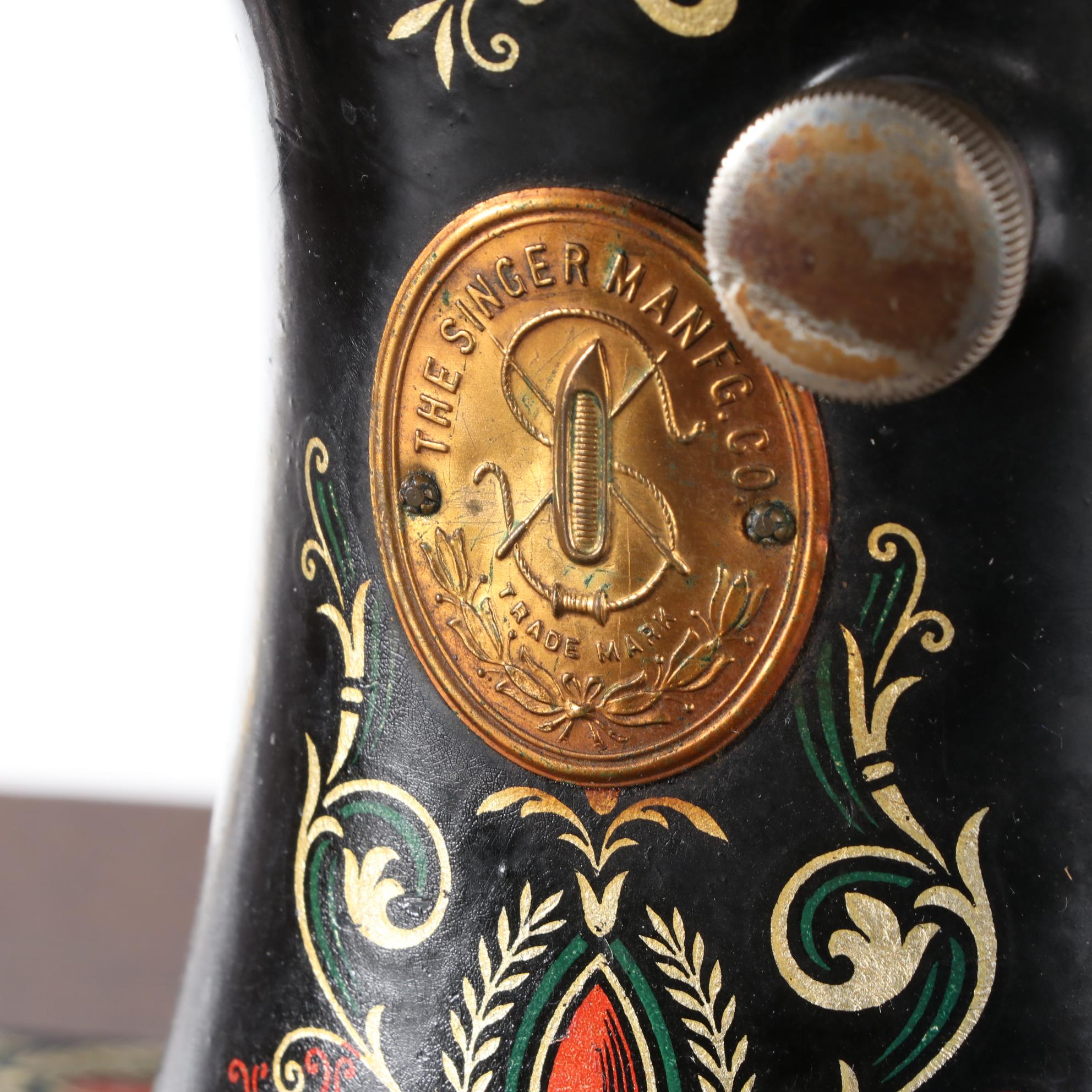 Singer Treadle Sewing Machine No. 66 with Open Side Cabinet No. 23, circa 1922