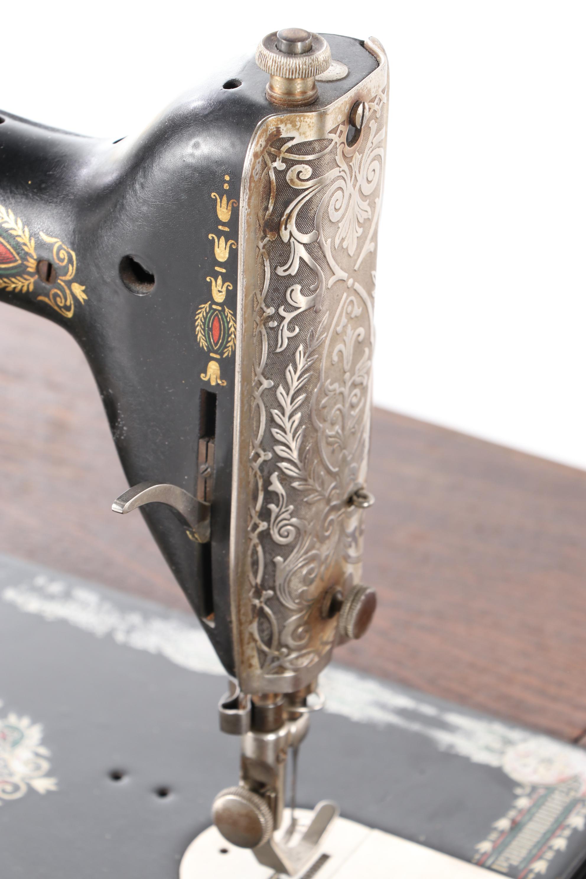 Singer Treadle Sewing Machine No. 66 with Open Side Cabinet No. 23, circa 1922